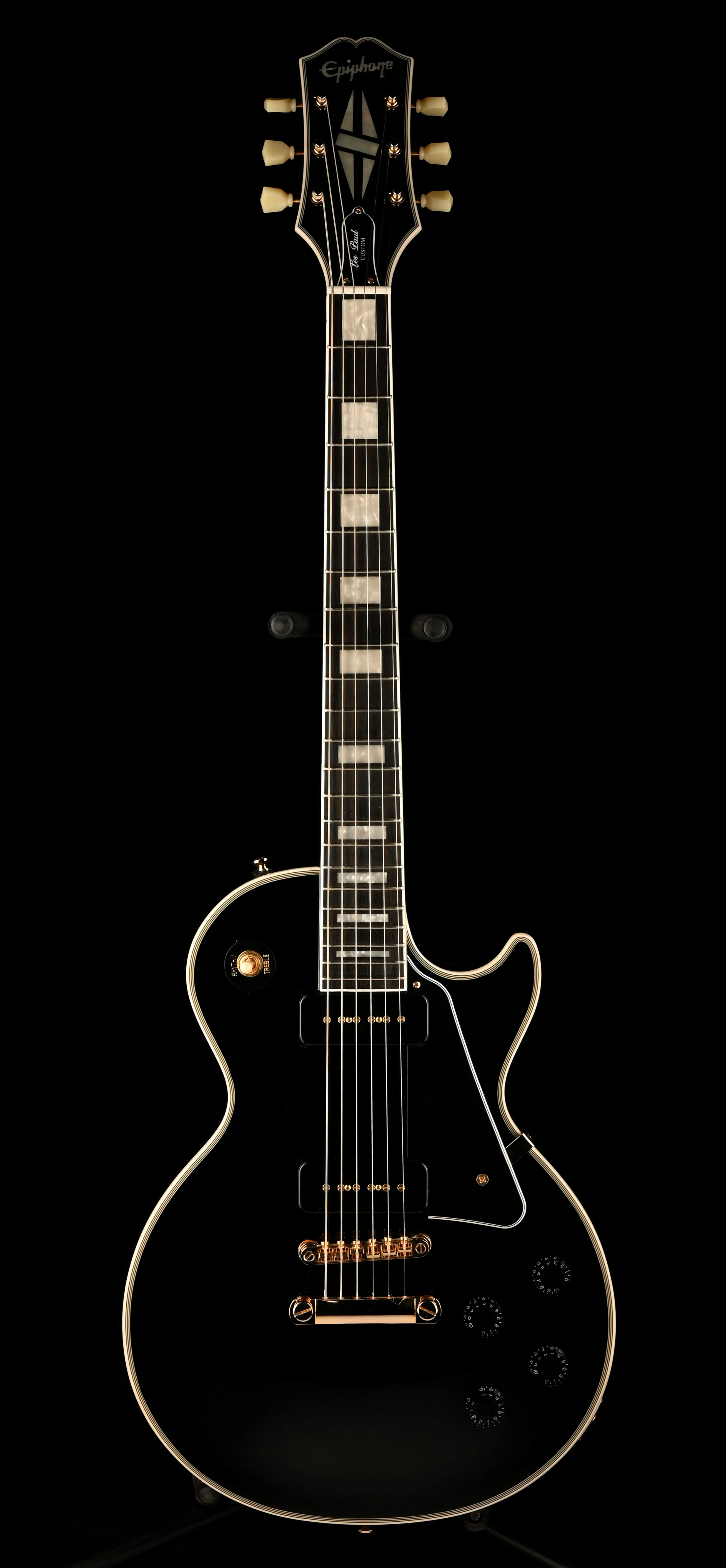 Used Epiphone Limited Edition Les Paul Custom P90 Ebony with OHSC - Image 2