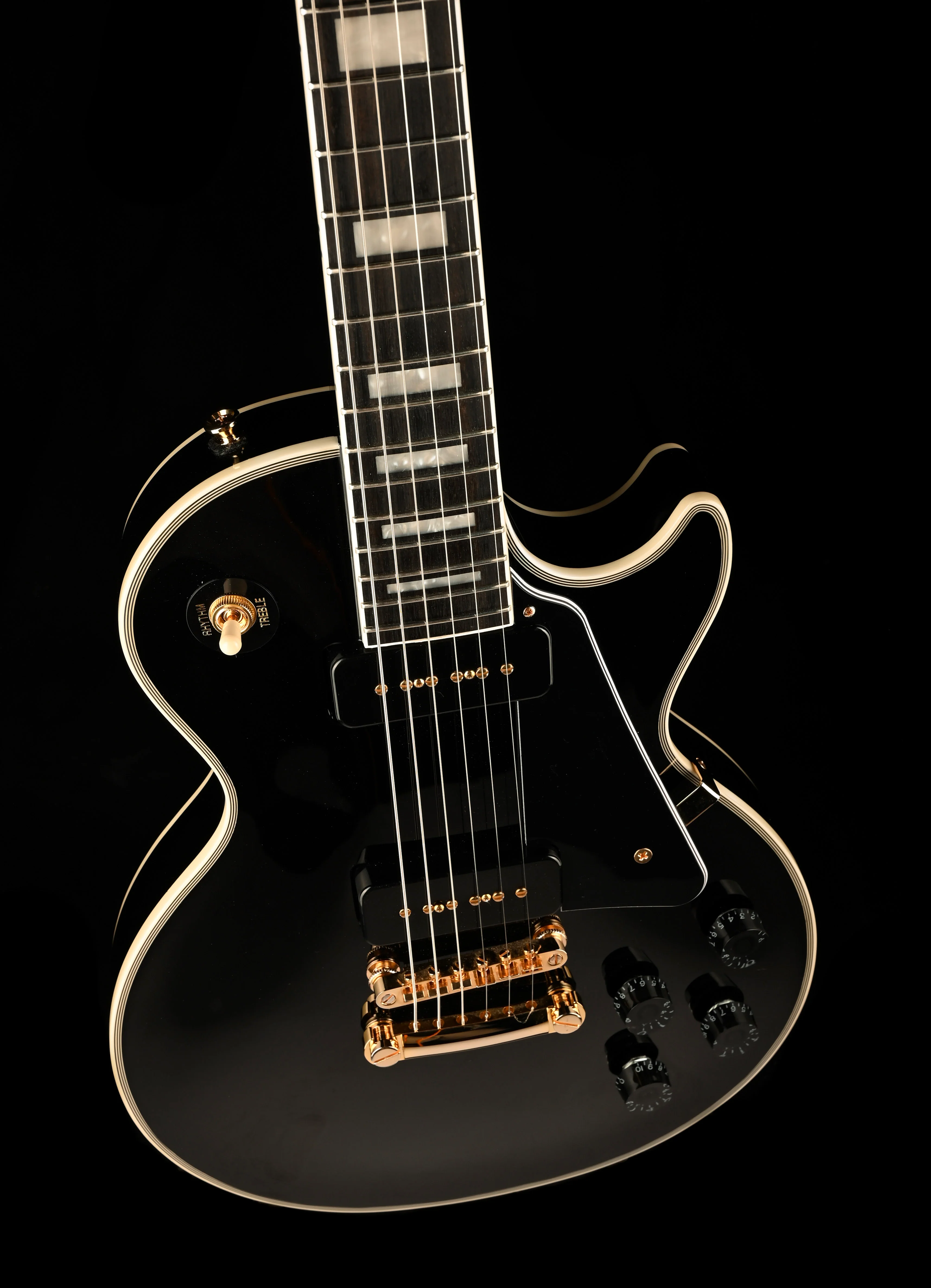 Used Epiphone Limited Edition Les Paul Custom P90 Ebony with OHSC - Image 4