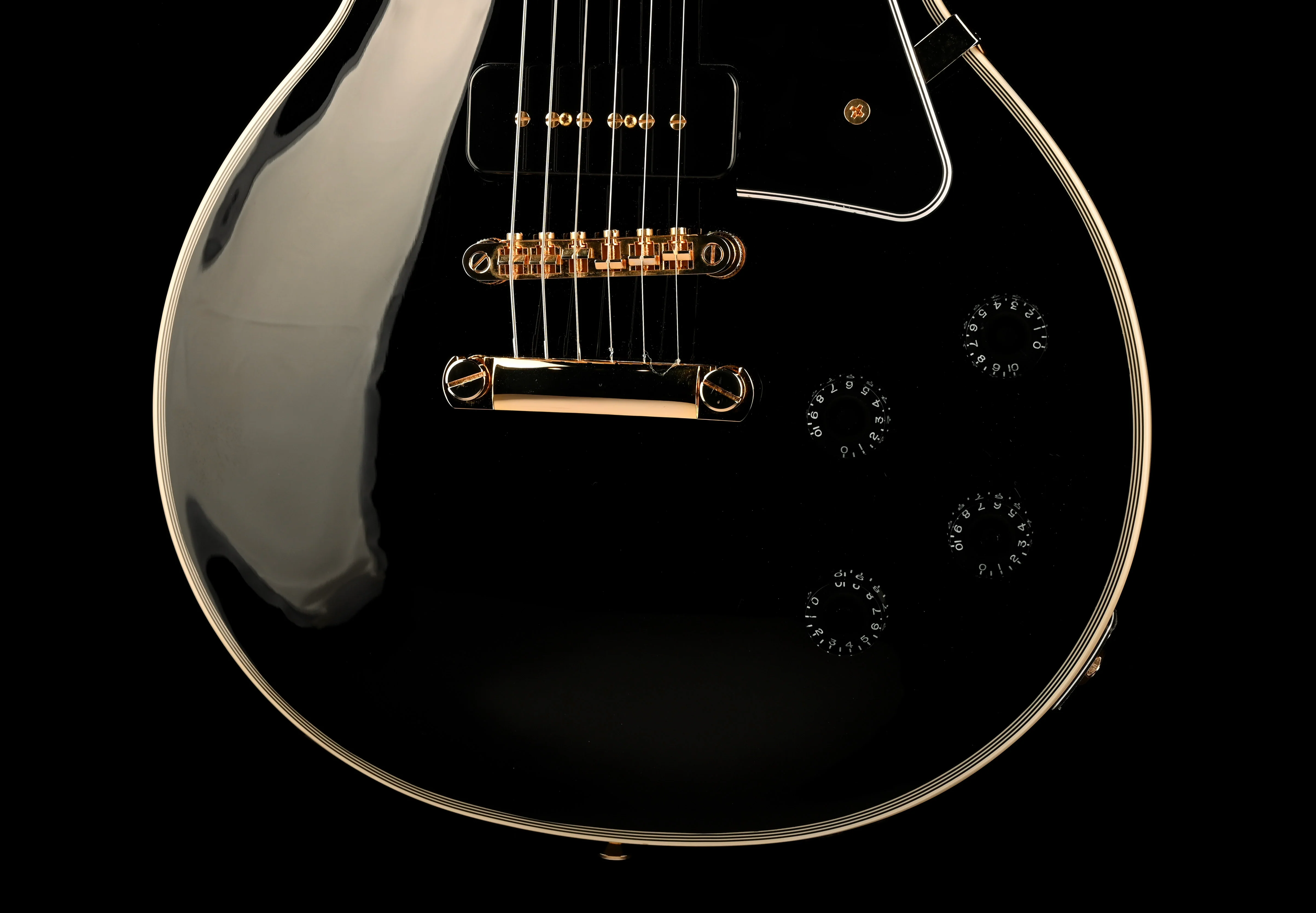 Used Epiphone Limited Edition Les Paul Custom P90 Ebony with OHSC - Image 5
