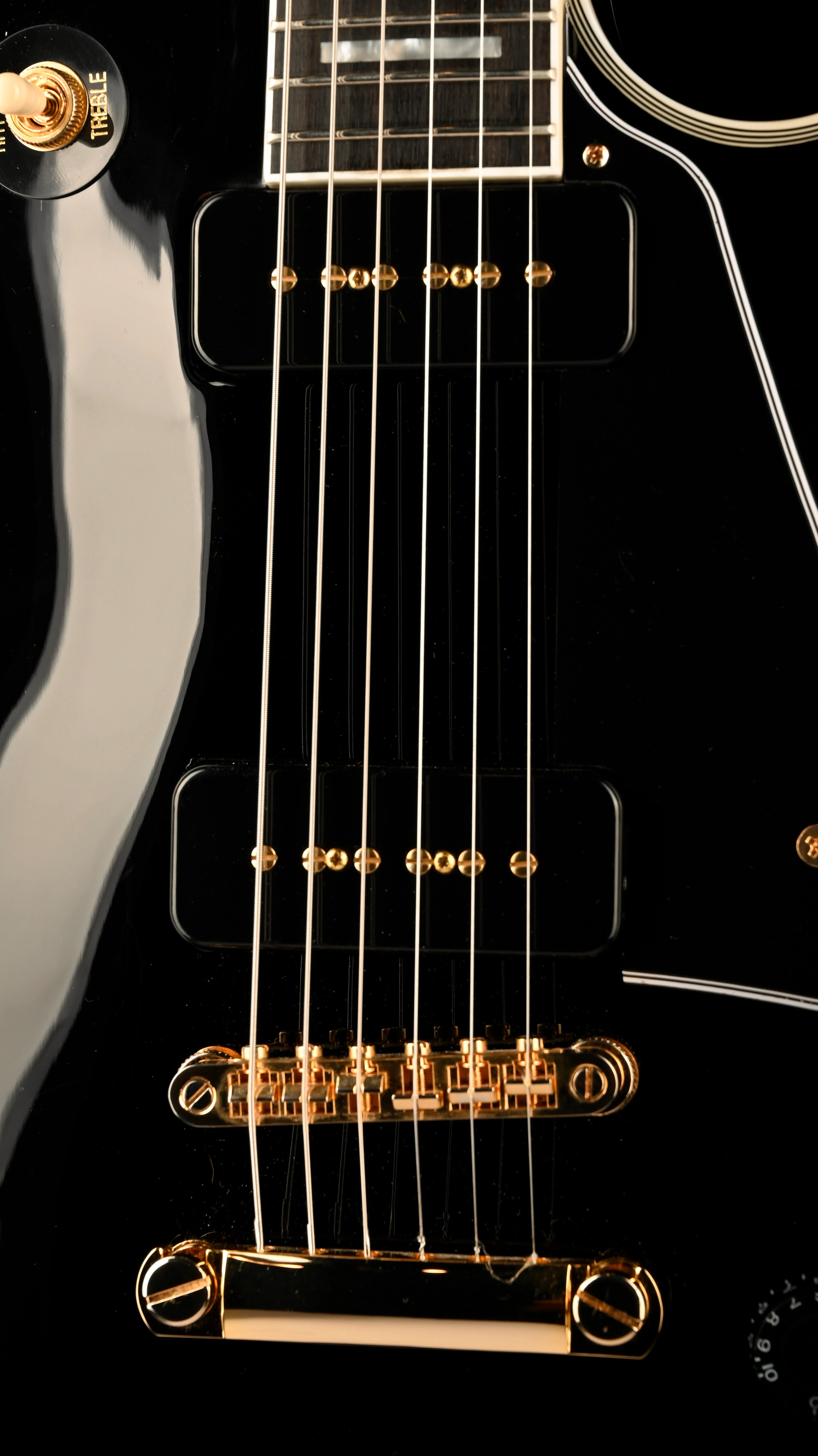 Used Epiphone Limited Edition Les Paul Custom P90 Ebony with OHSC - Image 7