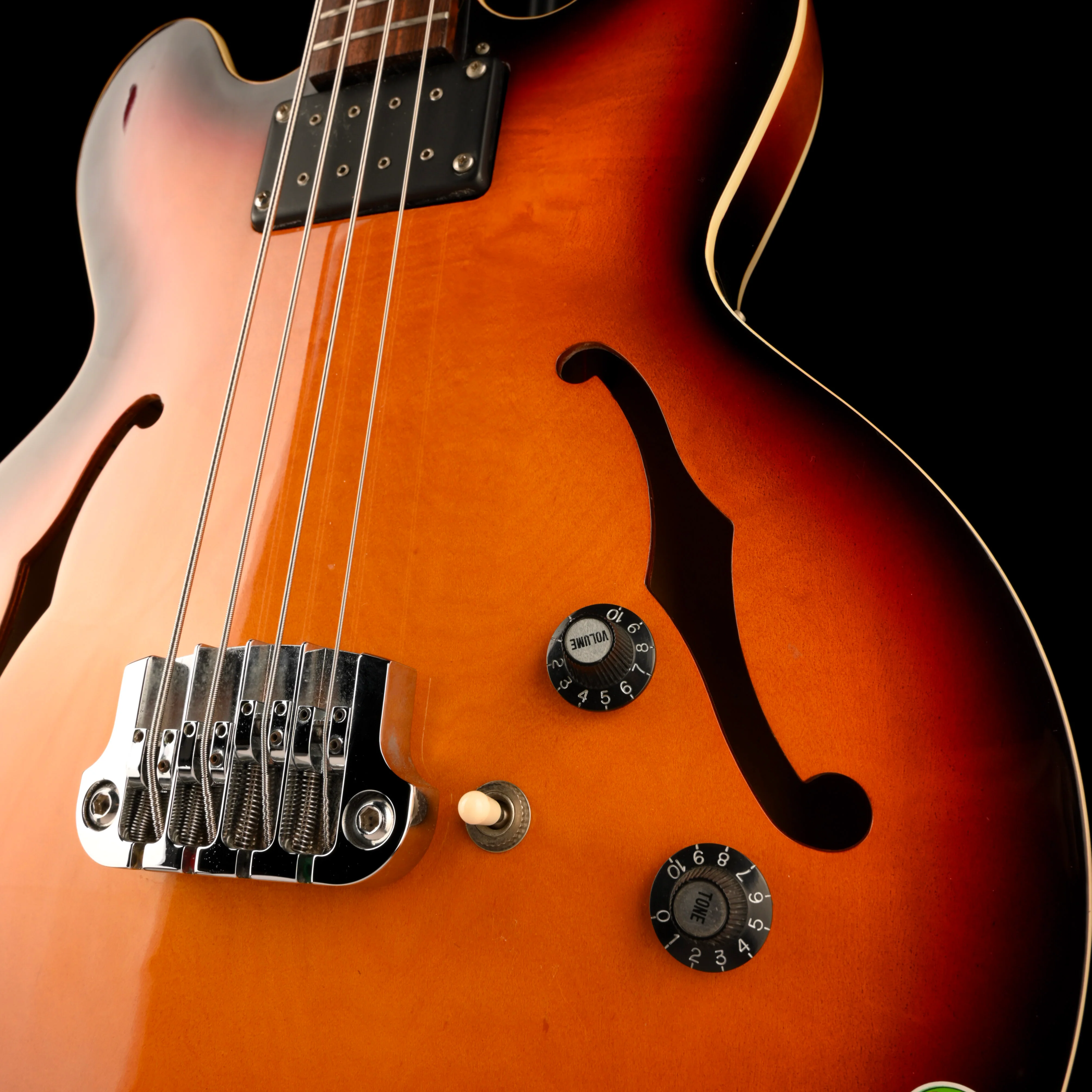 Used Epiphone Rivoli Reissue Sunburst Bass Guitar - Image 6