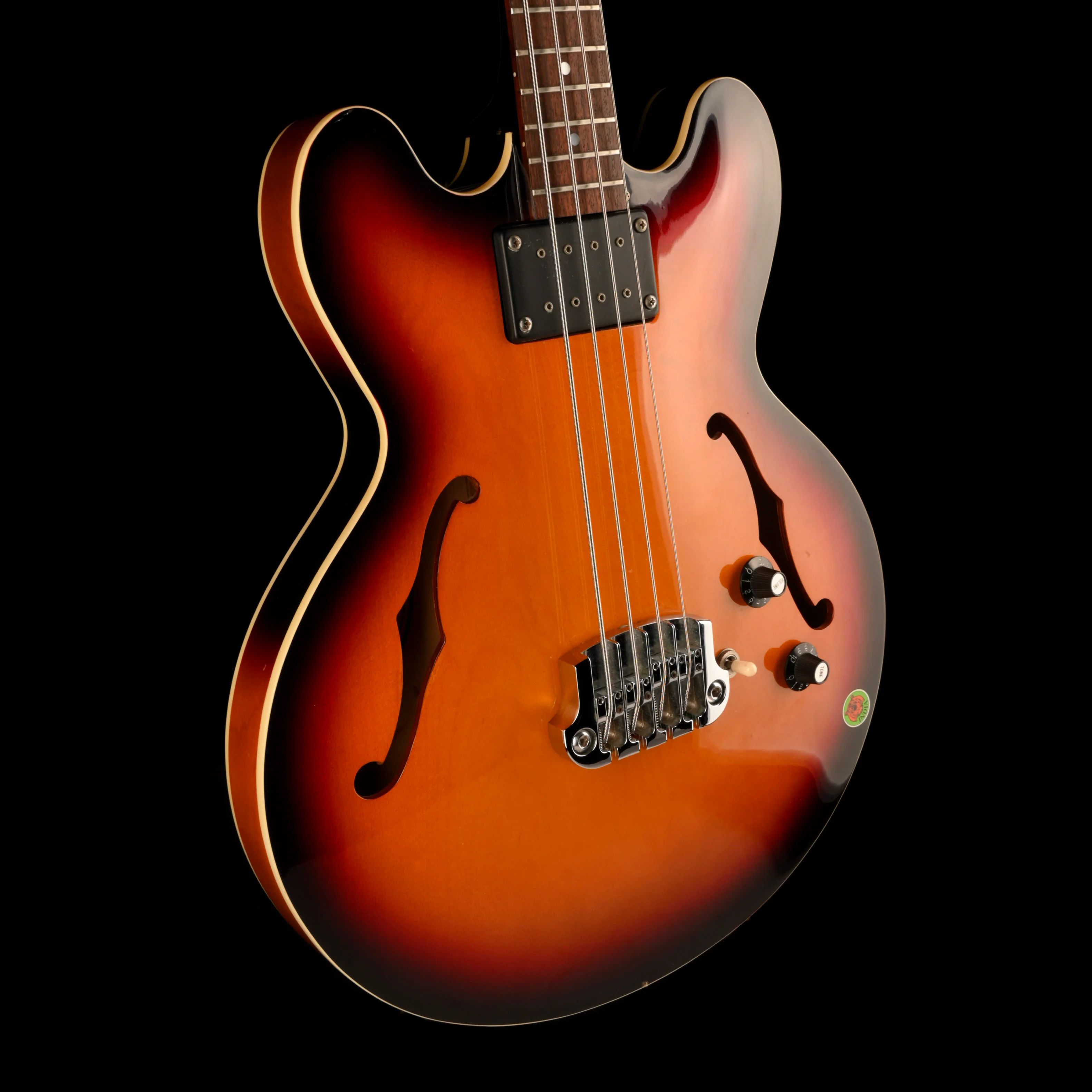 Used Epiphone Rivoli Reissue Sunburst Bass Guitar - Image 7