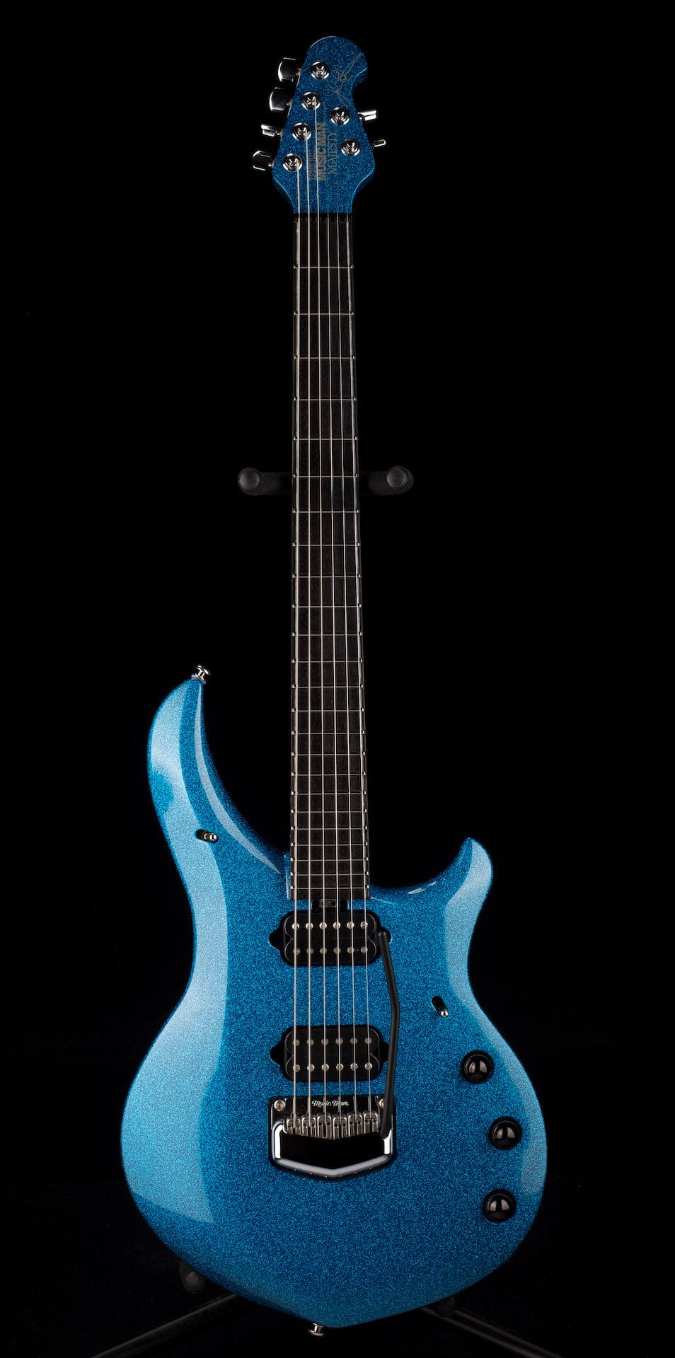 Used Ernie Ball Music Man Ball Family Reserve John Petrucci Signed Majesty 6 Marine Blue Sparkle with OHSC - Image 2