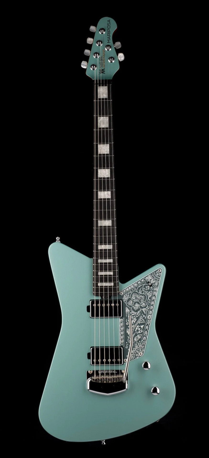 Used Ernie Ball Music Man Mariposa Dorado Green with OHSC - Image 2