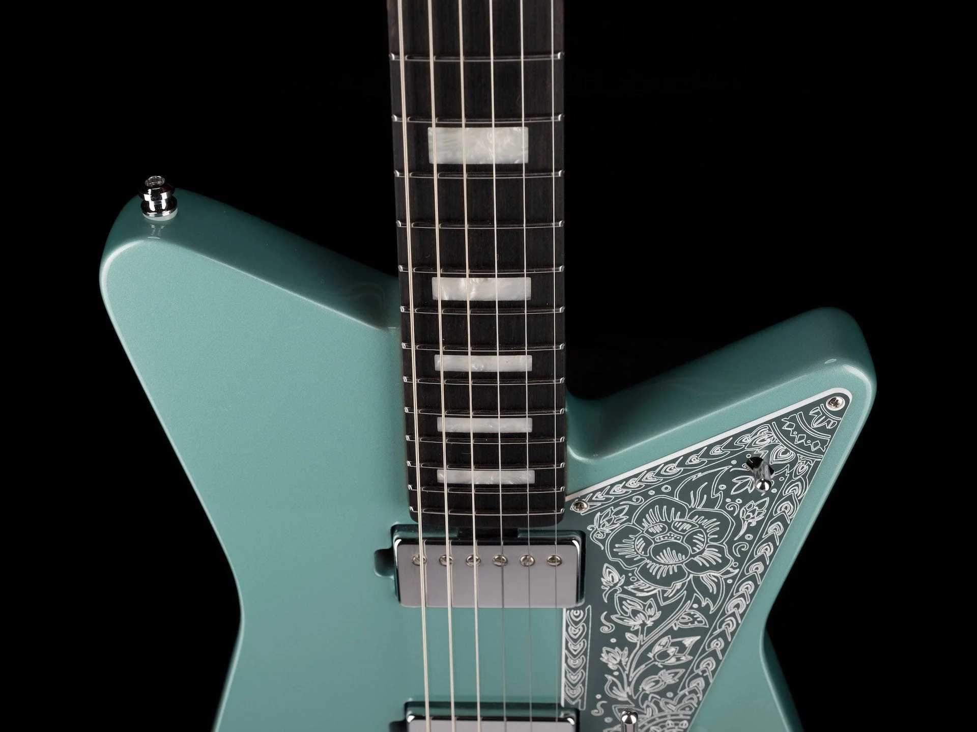 Used Ernie Ball Music Man Mariposa Dorado Green with OHSC - Image 3