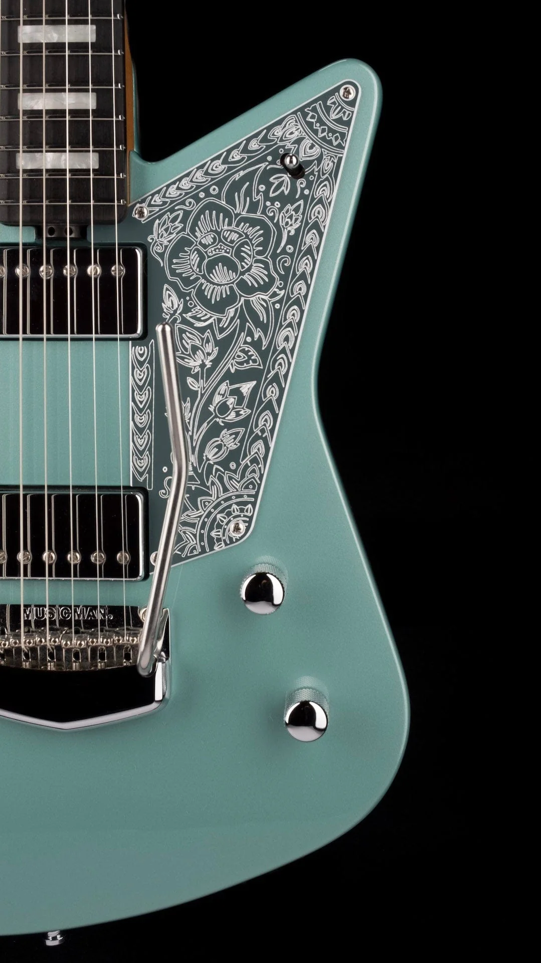 Used Ernie Ball Music Man Mariposa Dorado Green with OHSC - Image 9