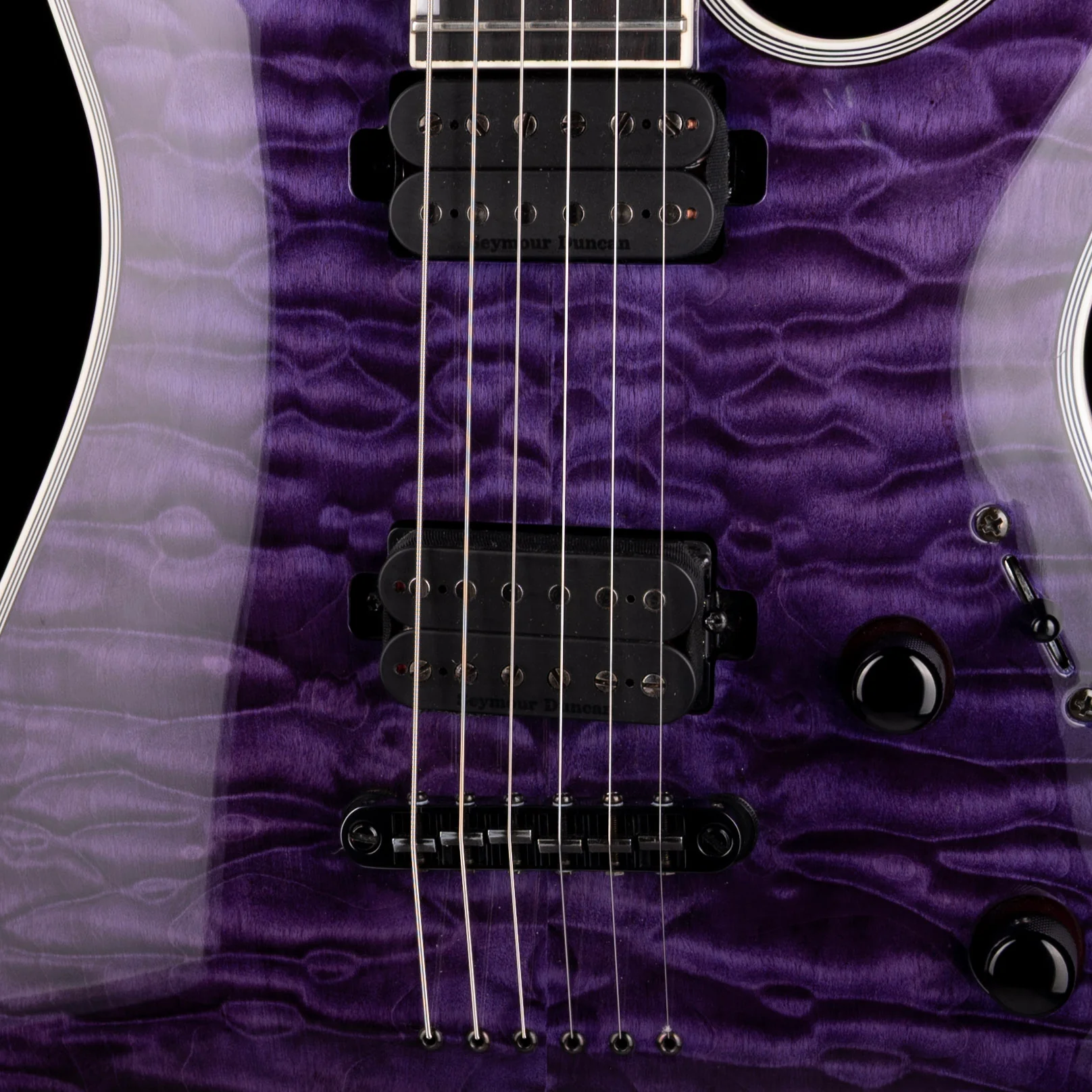 Used ESP LTD Deluxe MT-1000NT QM See Thru Purple Electric Guitar - Image 4