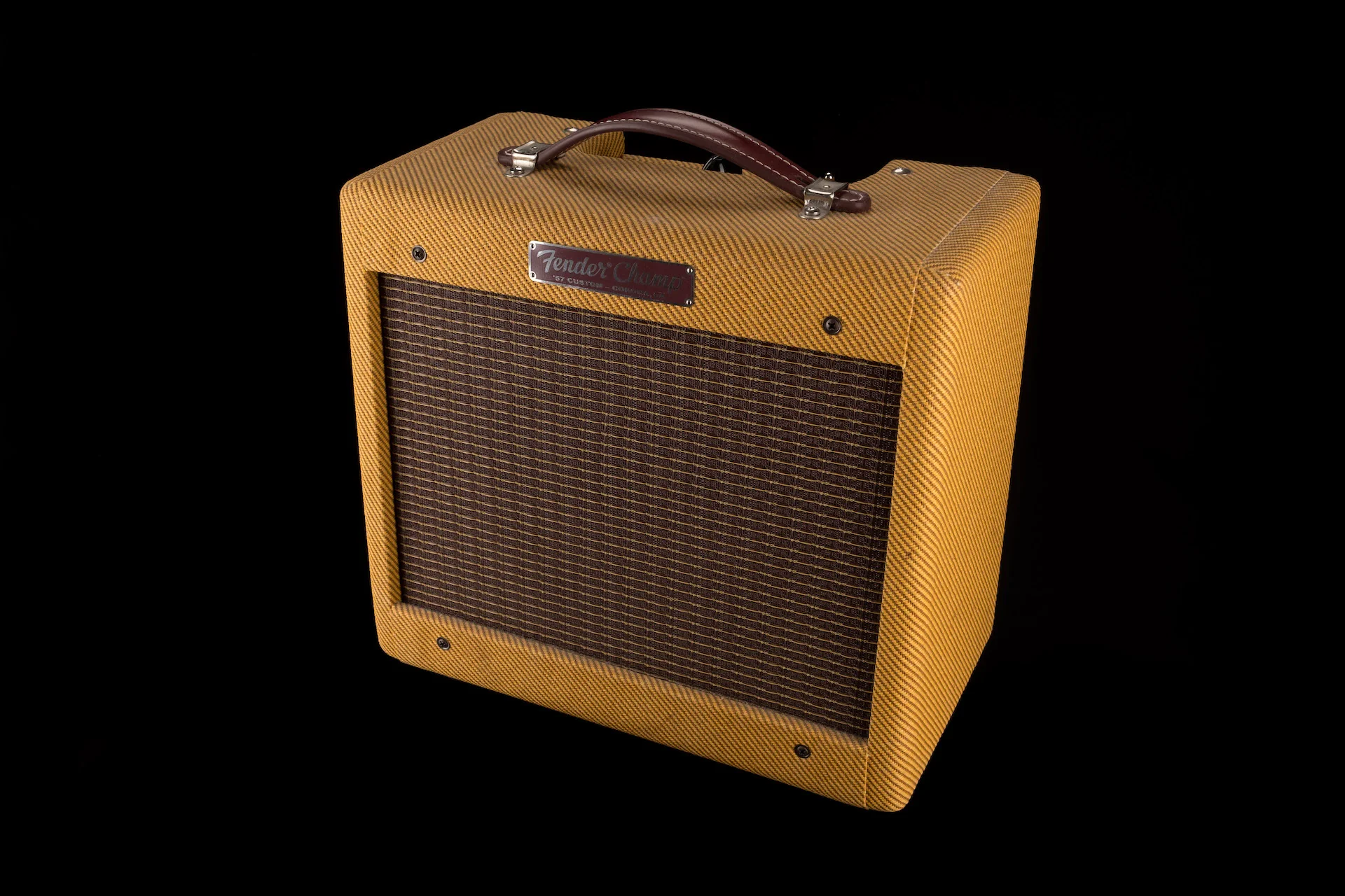 Used Fender 57 Custom Champ Tweed Guitar Amplifier with Cover - Image 2