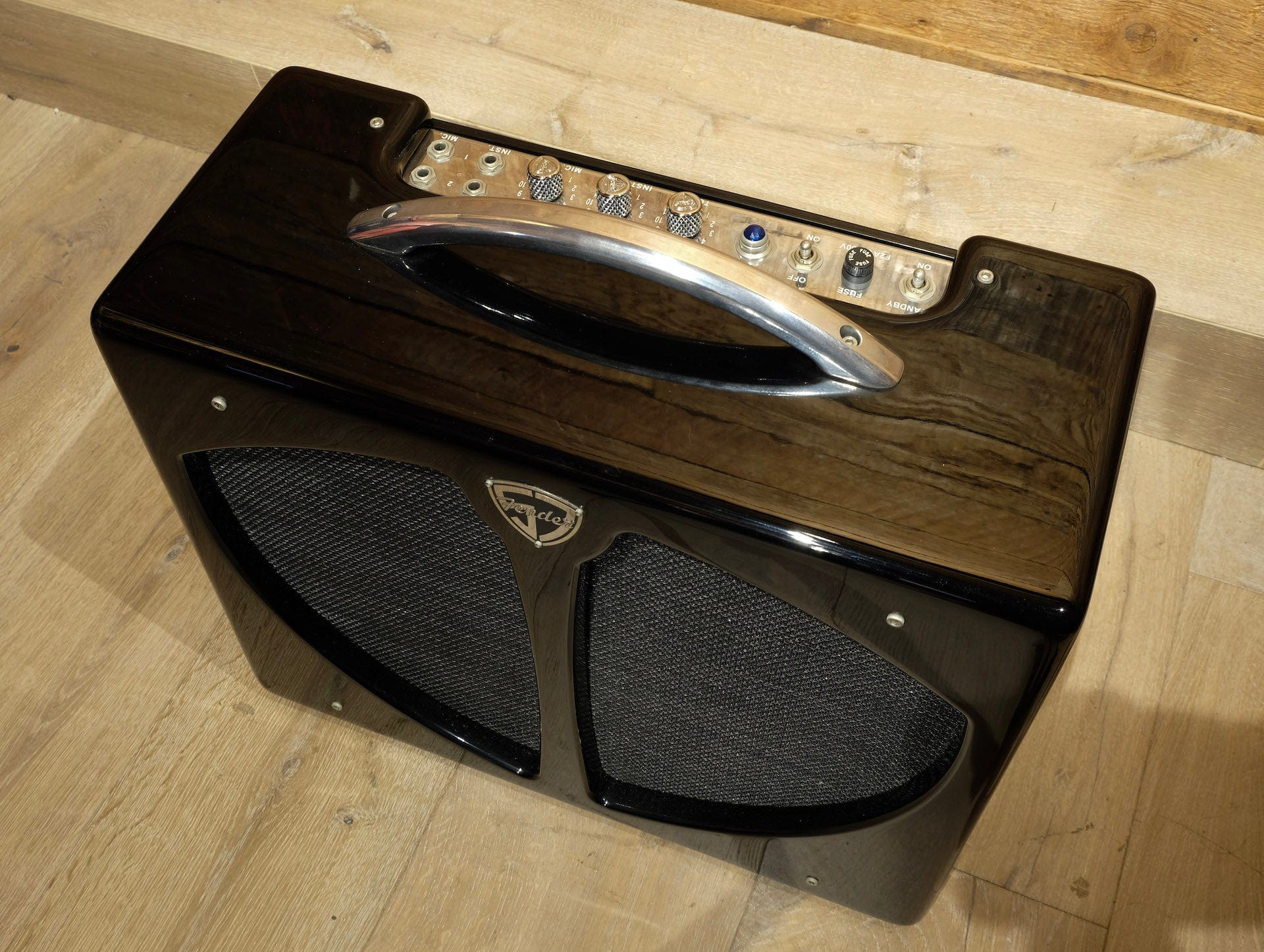 Used Fender Limited Edition '57 Amp Black Lacquer Tube Guitar Amp Combo - Image 9