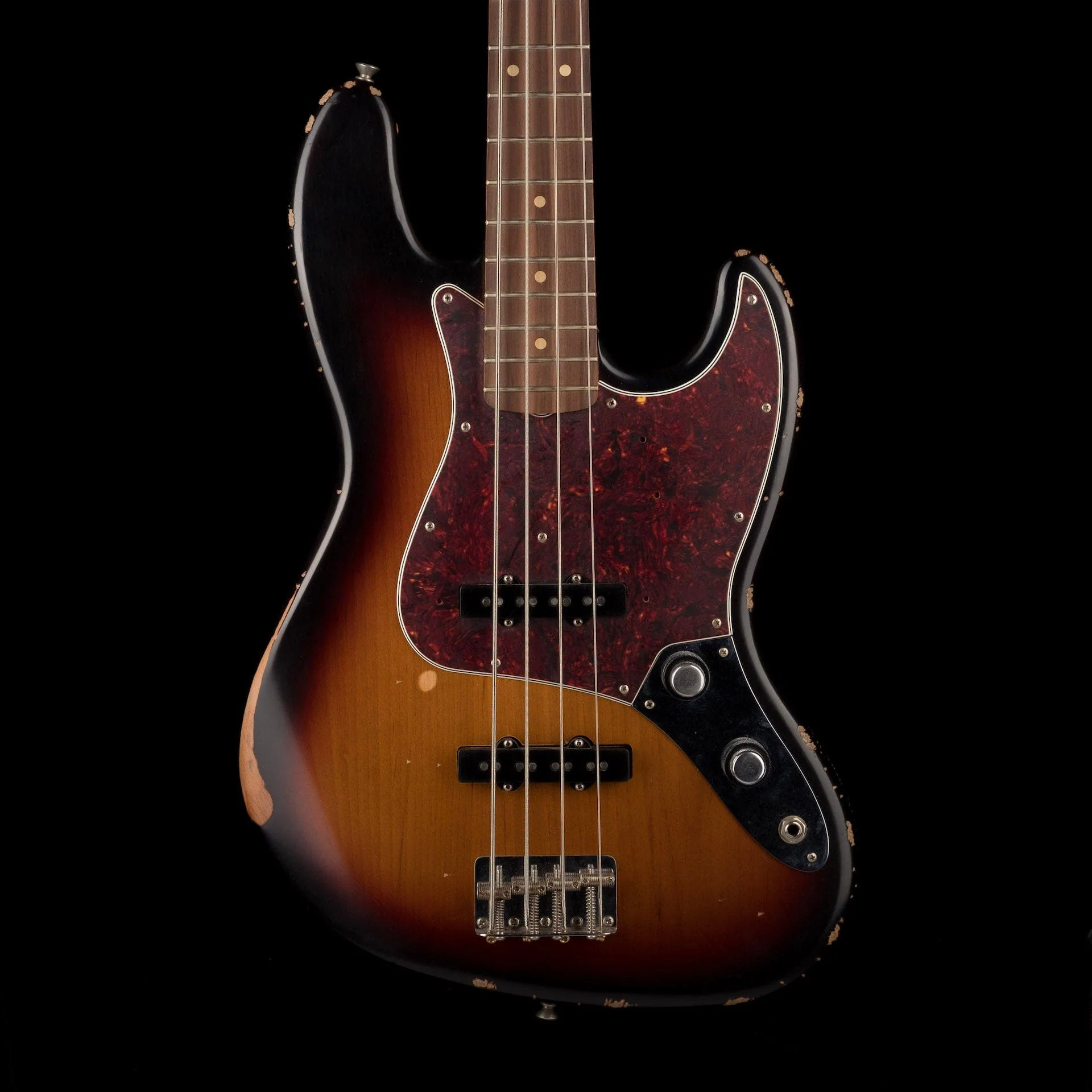Used 2018 Fender 60th Anniversary Road Worn Jazz Bass 3-Tone Sunburst with OHSC
