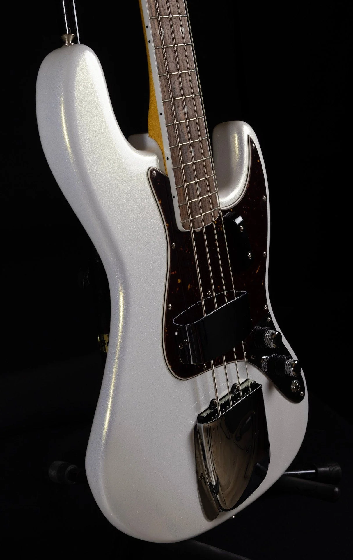 Used Fender 60th Annviersary 60's Jazz Bass Arctic Pearl with Case - Image 3
