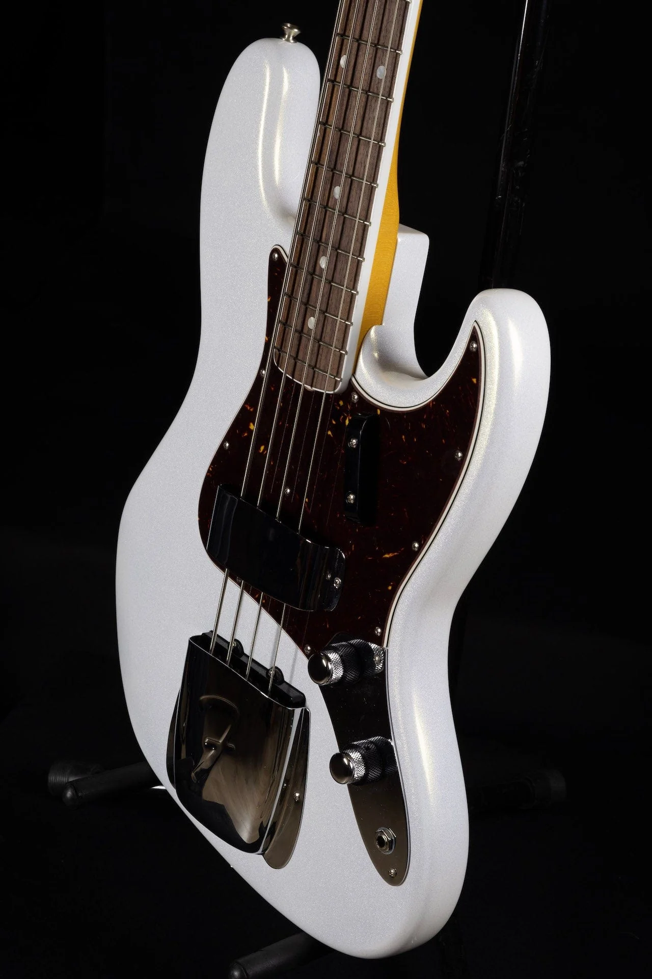 Used Fender 60th Annviersary 60's Jazz Bass Arctic Pearl with Case - Image 4