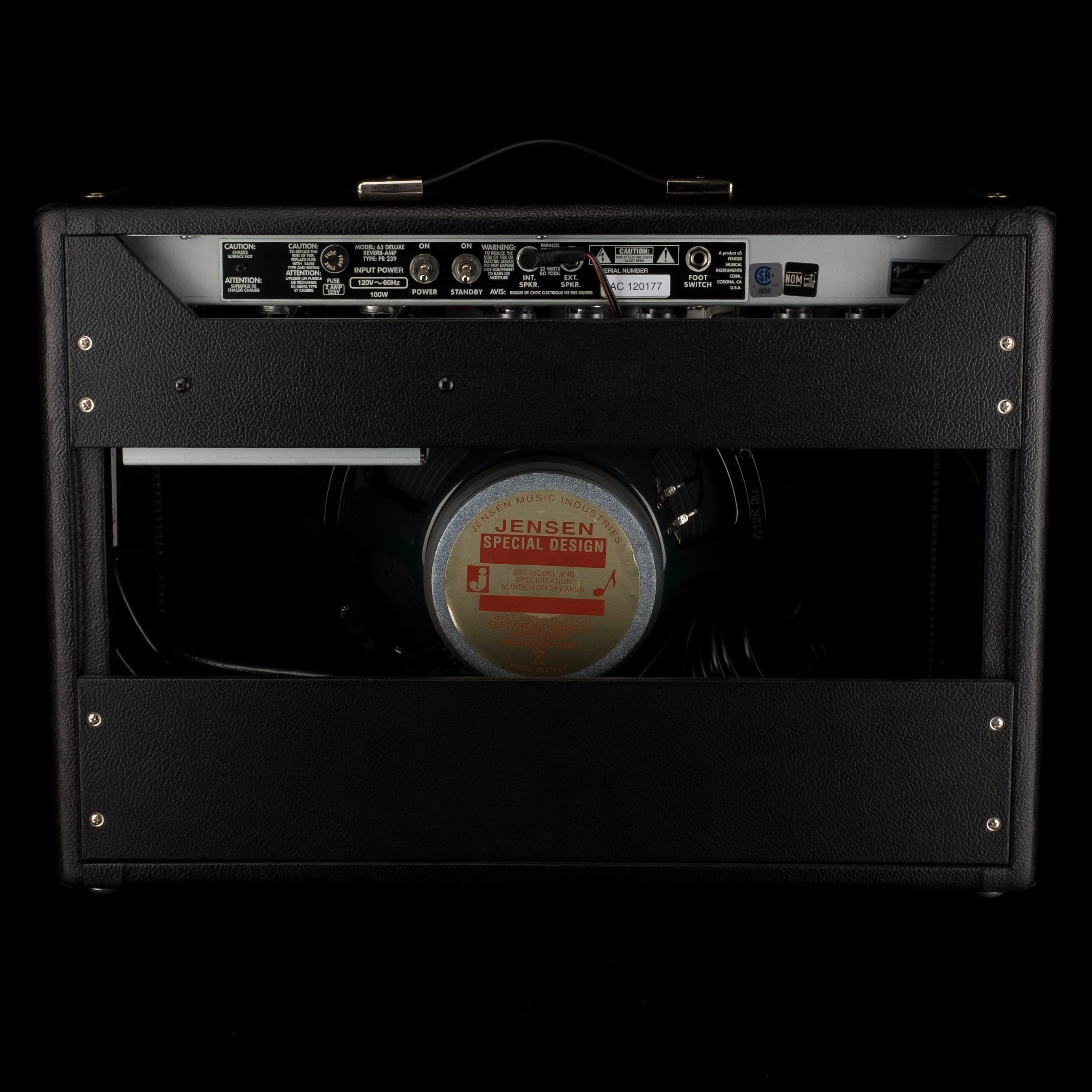 Used Fender '65 Deluxe Reverb Guitar Amp Combo - Image 9
