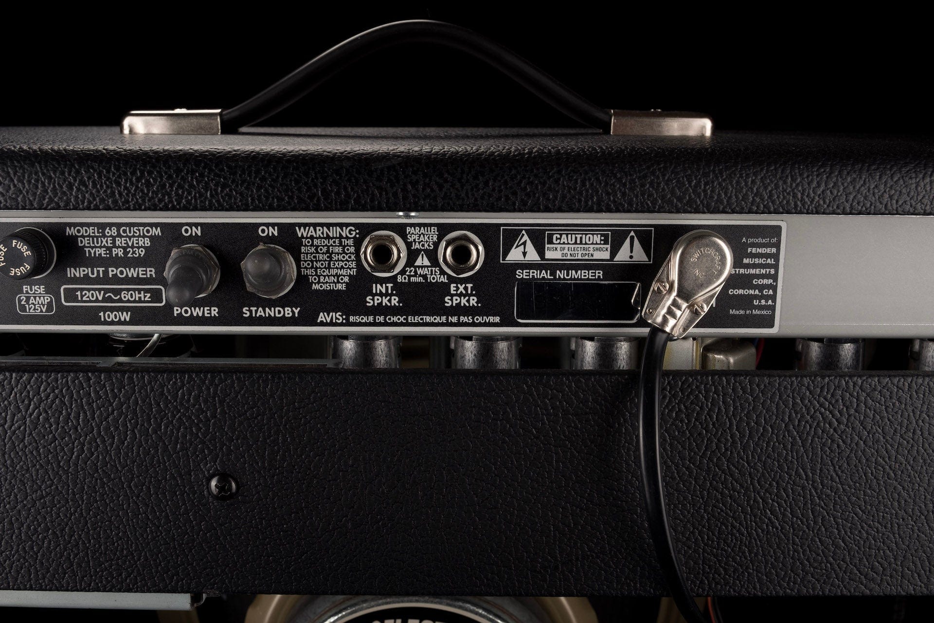 Used Fender ’68 Custom Deluxe Reverb Guitar Amp Combo with Footswitch - Image 12