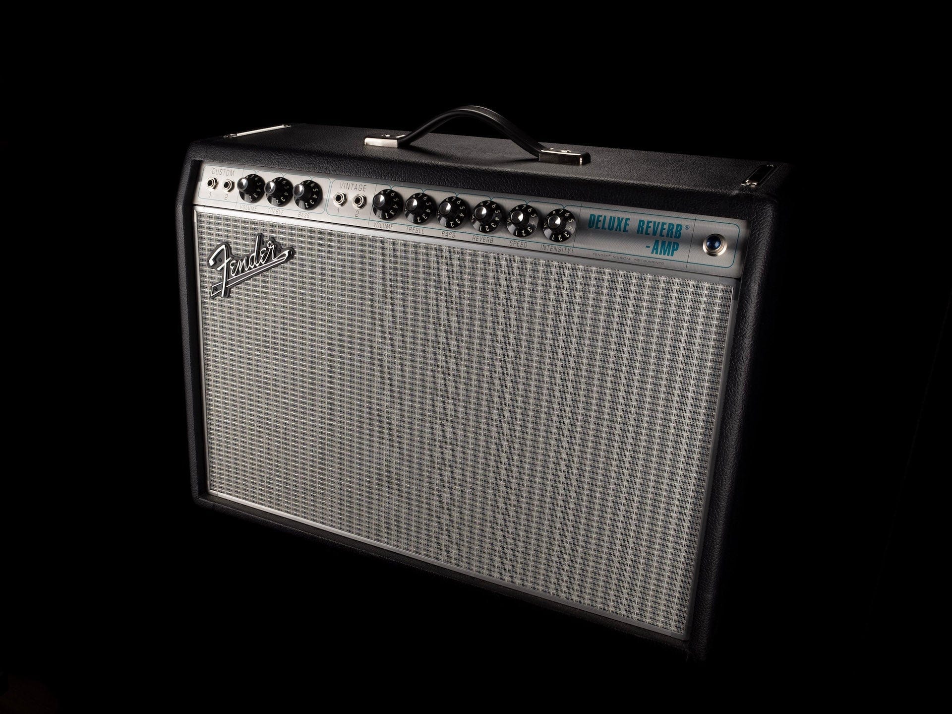 Used Fender ’68 Custom Deluxe Reverb Guitar Amp Combo with Footswitch - Image 2
