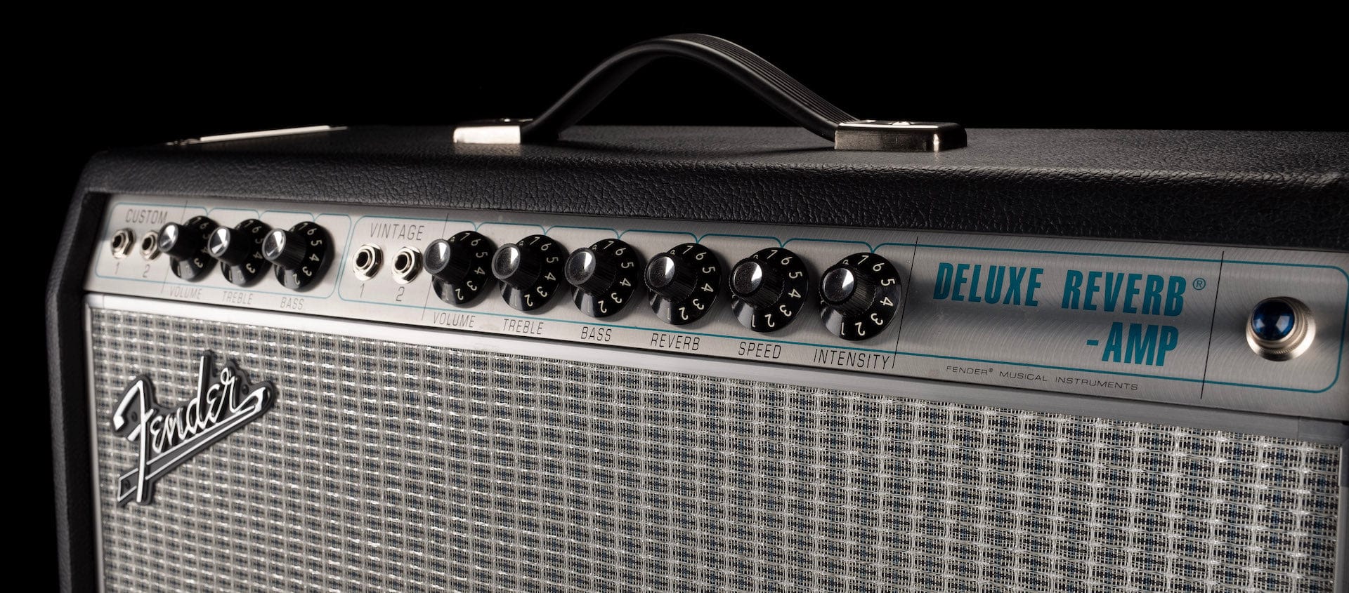 Used Fender ’68 Custom Deluxe Reverb Guitar Amp Combo with Footswitch - Image 3