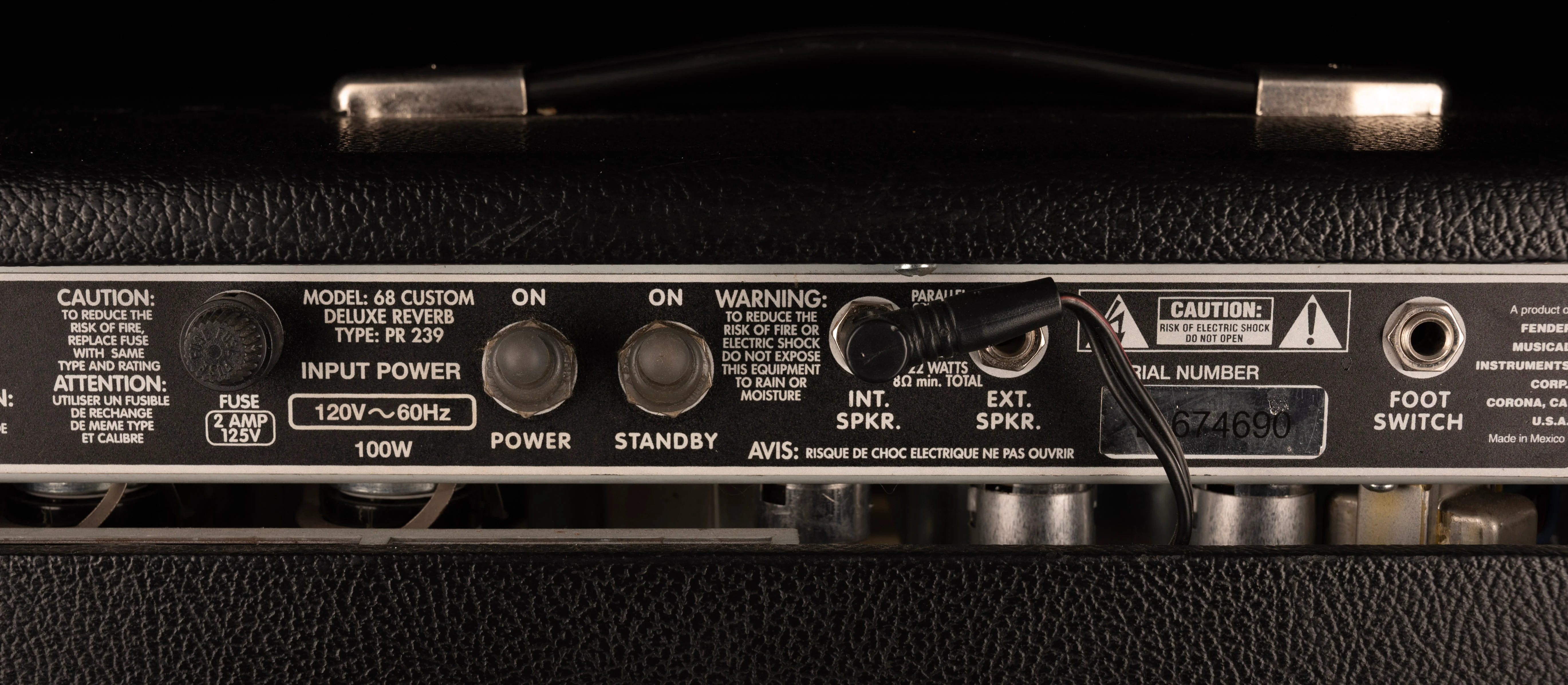 Used 2016 Fender ’68 Custom Deluxe Reverb Guitar Amp Combo With Footswitch - Image 13