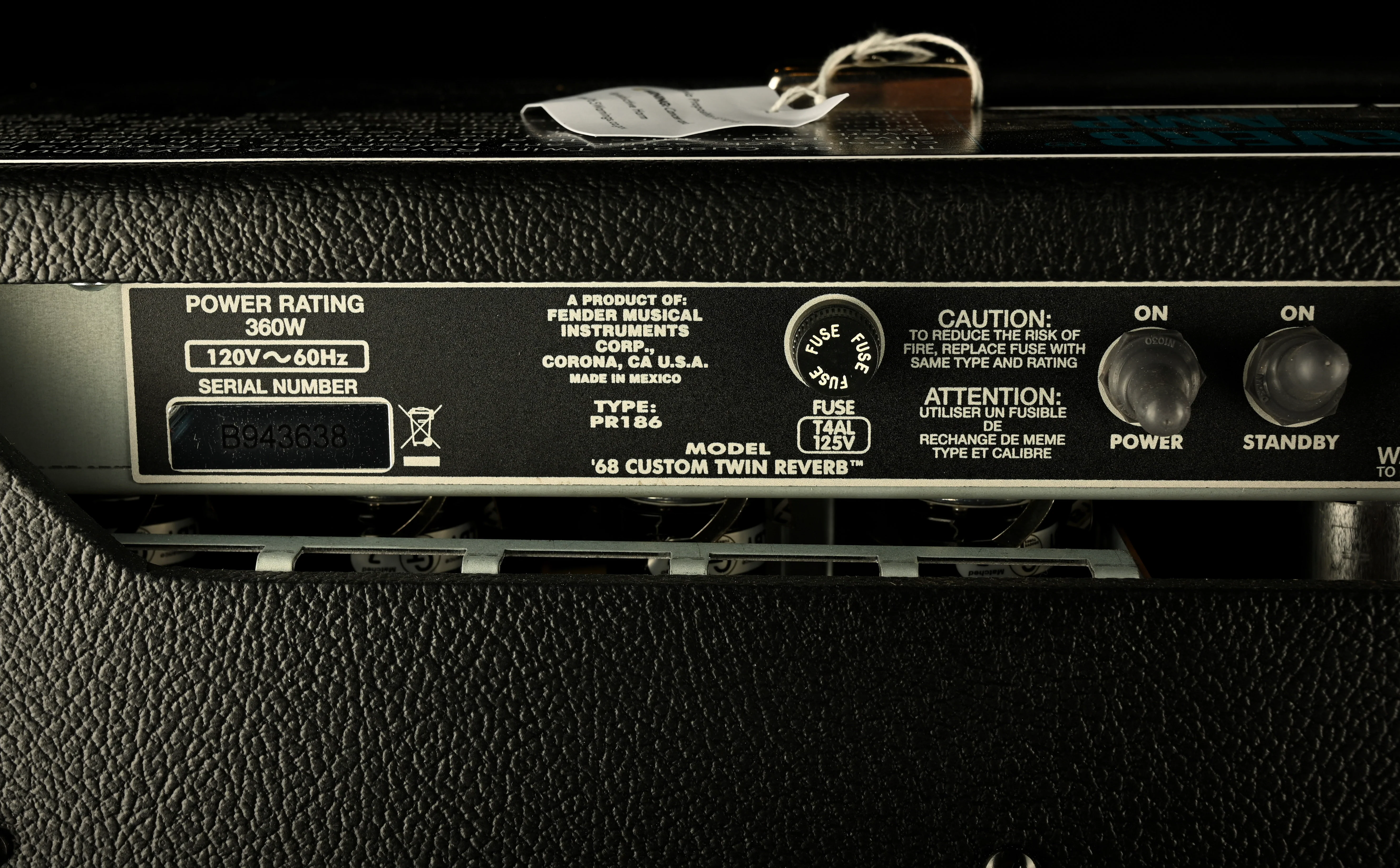 Used Fender '68 Custom Twin Reverb Guitar Amp Combo with Footswitch - Image 12