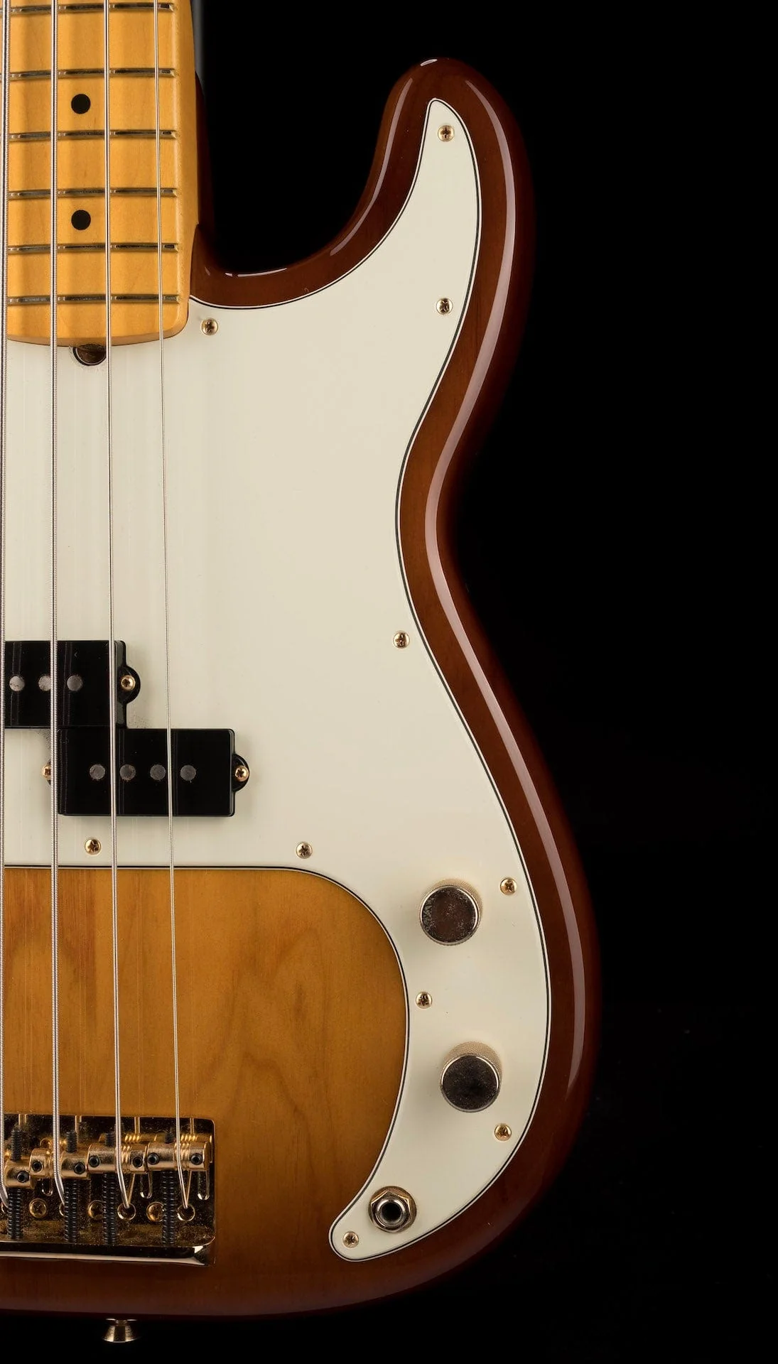 Used Fender 75th Anniversary Commemorative Precision Bass 2-Color Bourbon Burst with OHSC - Image 9