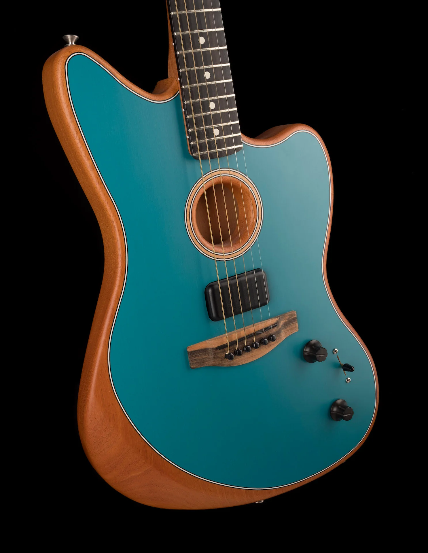 Used 202 Fender Acoustasonic Jazzmaster Ocean Turquoise With Gig Bag - Image 10