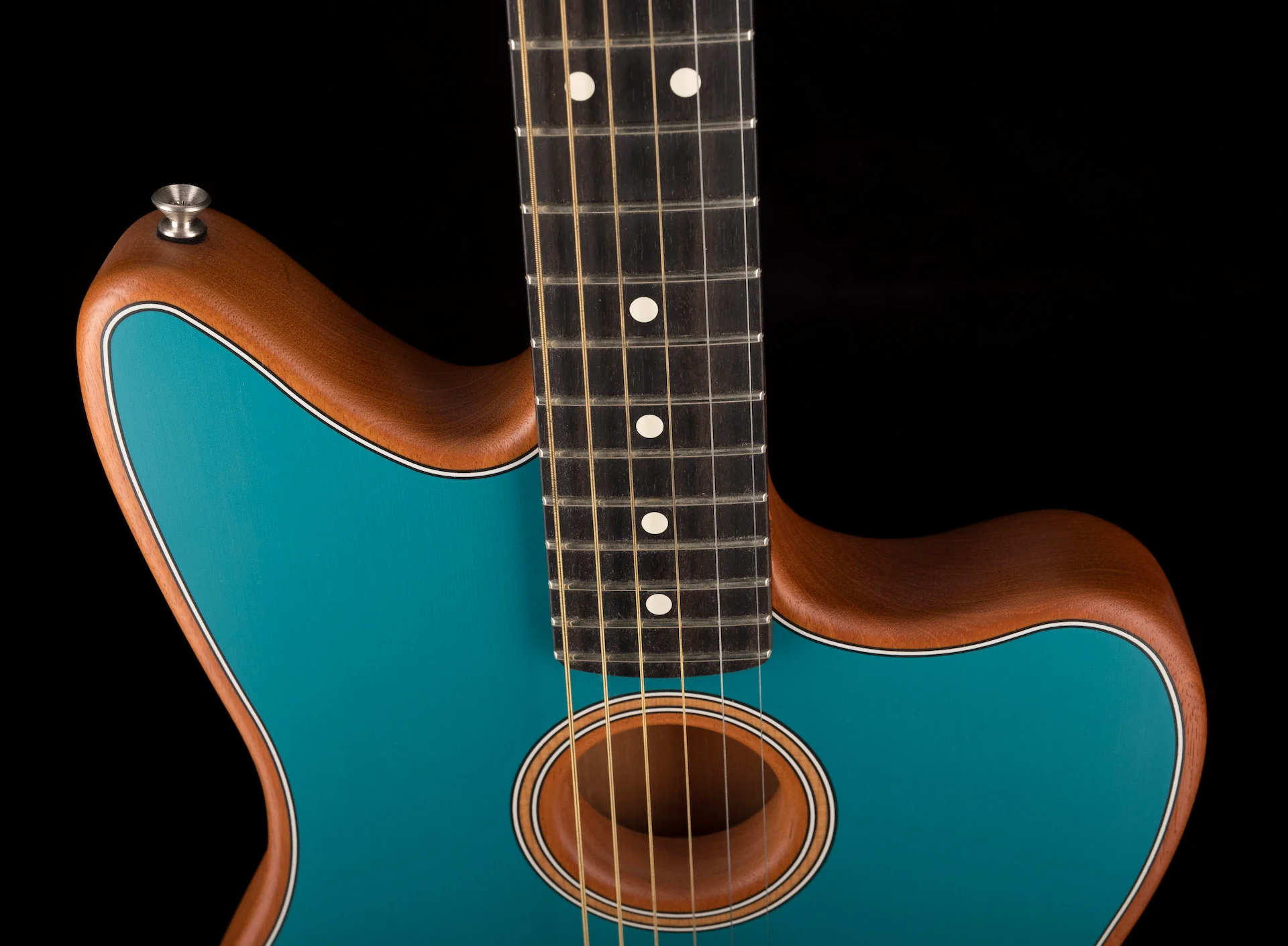 Used 202 Fender Acoustasonic Jazzmaster Ocean Turquoise With Gig Bag - Image 3