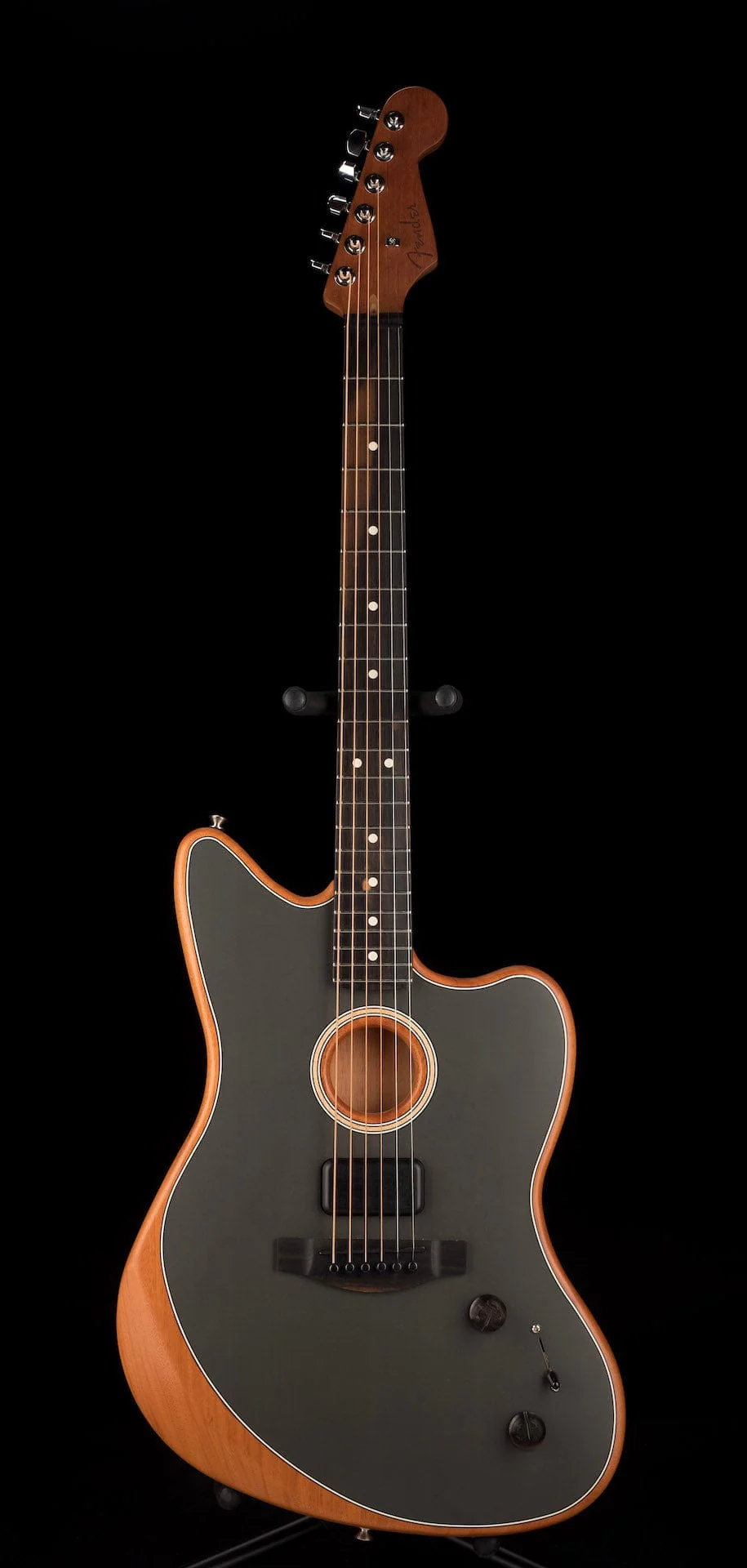 Used Fender Acoustasonic Jazzmaster Tungsten With Gig Bag - Image 2