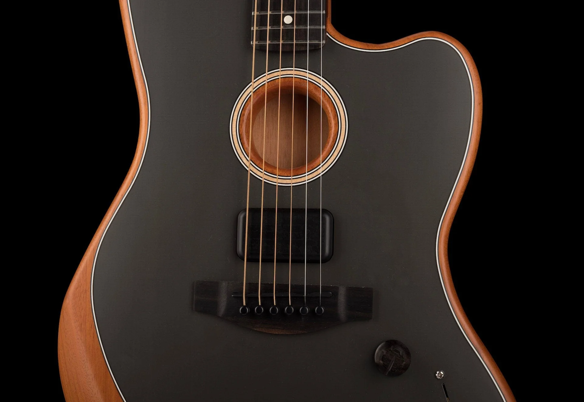 Used Fender Acoustasonic Jazzmaster Tungsten With Gig Bag - Image 8
