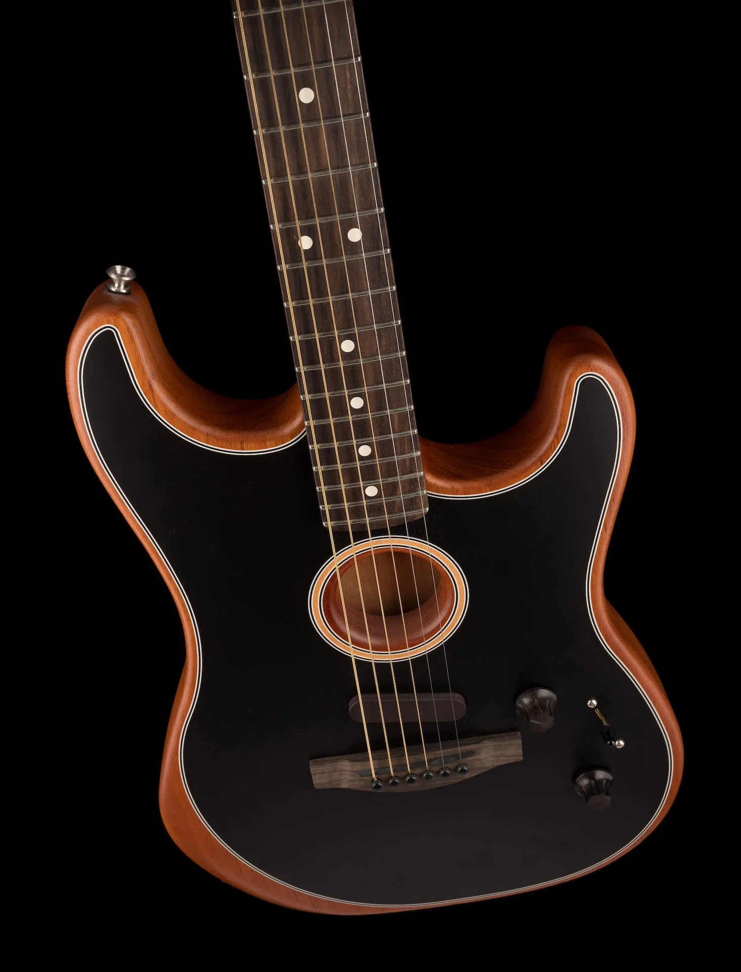 Used 2020 Fender Acoustasonic Stratocaster Black With Gig Bag - Image 4