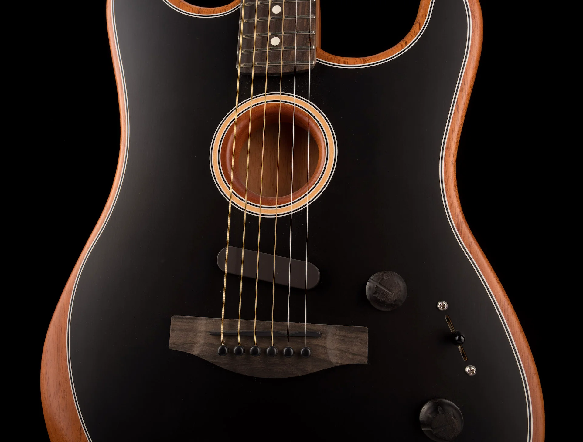 Used 2020 Fender Acoustasonic Stratocaster Black With Gig Bag - Image 6