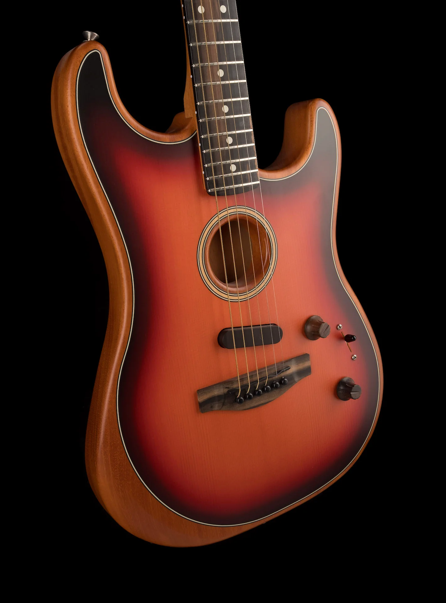 Used 2020 Fender Acoustasonic Stratocaster Sunburst With Gig Bag - Image 10