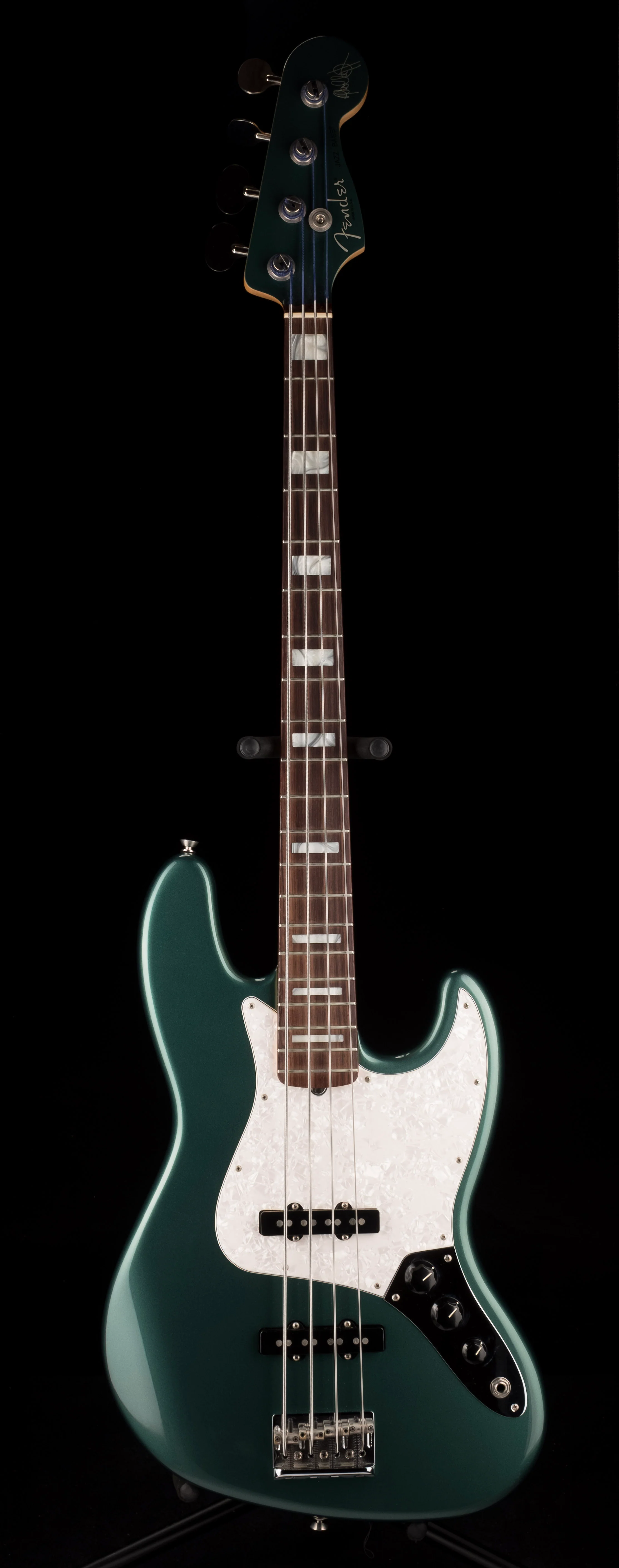Used Fender Adam Clayton Jazz Bass Sherwood Green Metallic with OHSC - Image 2