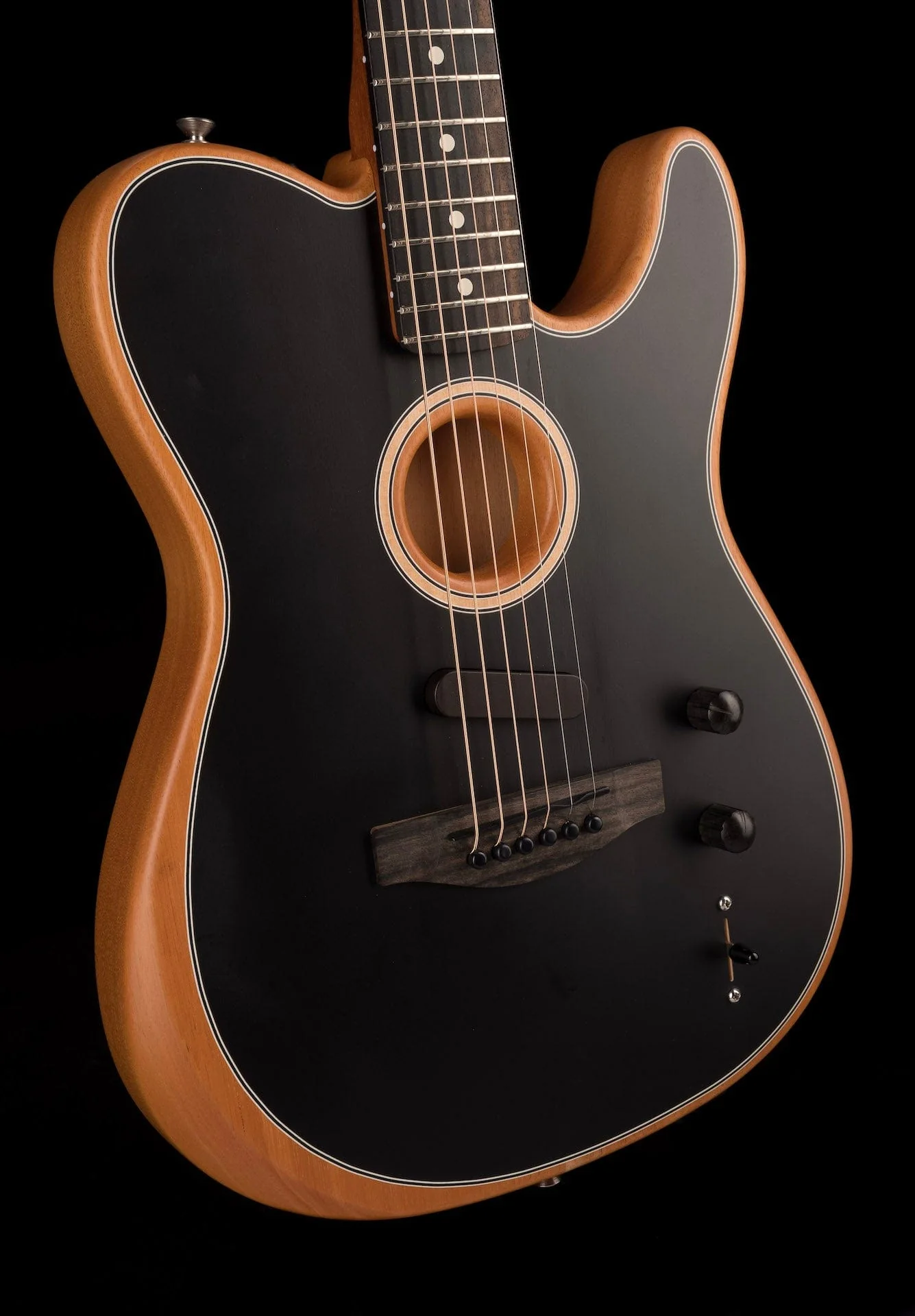 Used Fender American Acoustasonic Telecaster Black with Gig Bag - Image 10