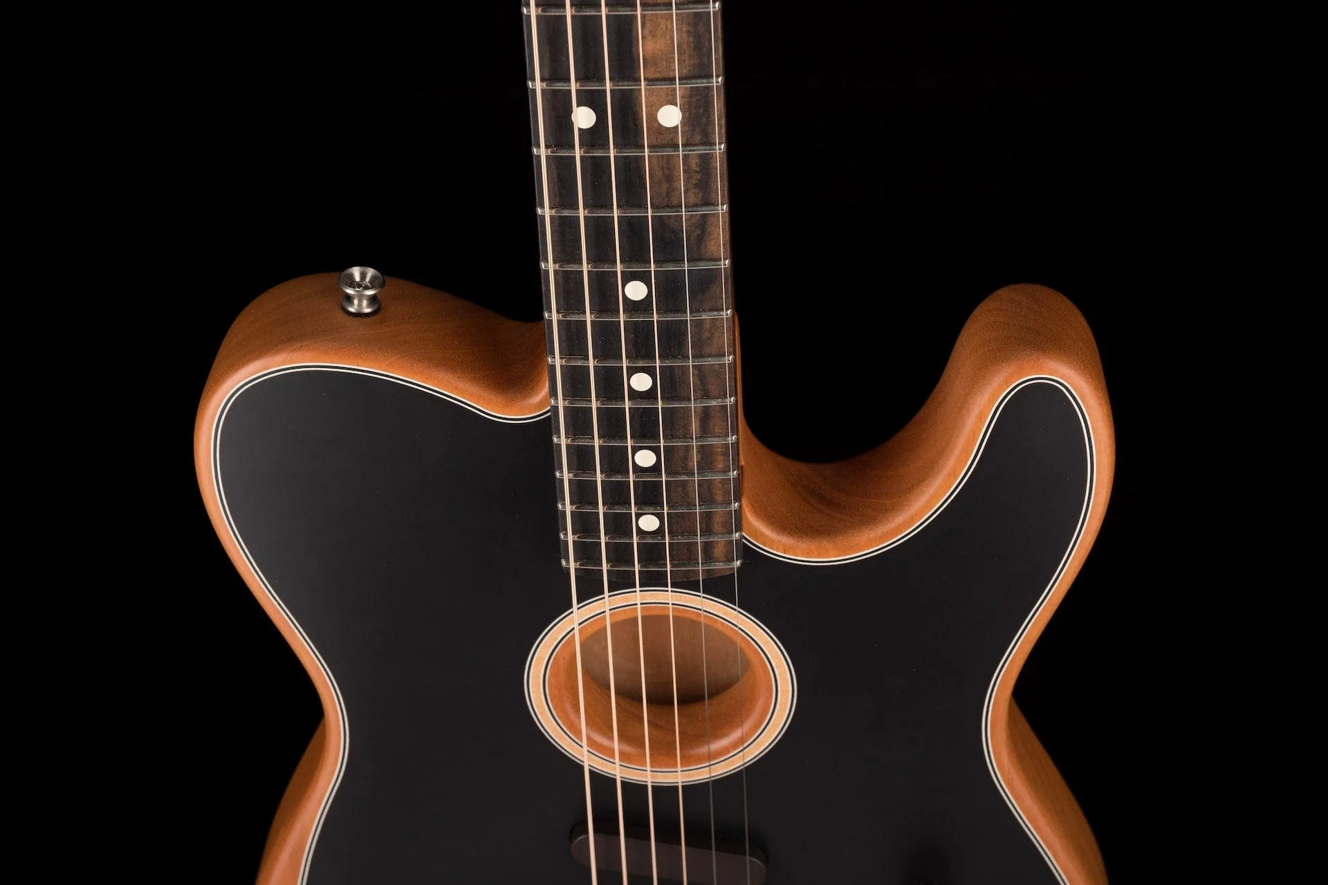 Used Fender American Acoustasonic Telecaster Black with Gig Bag - Image 3