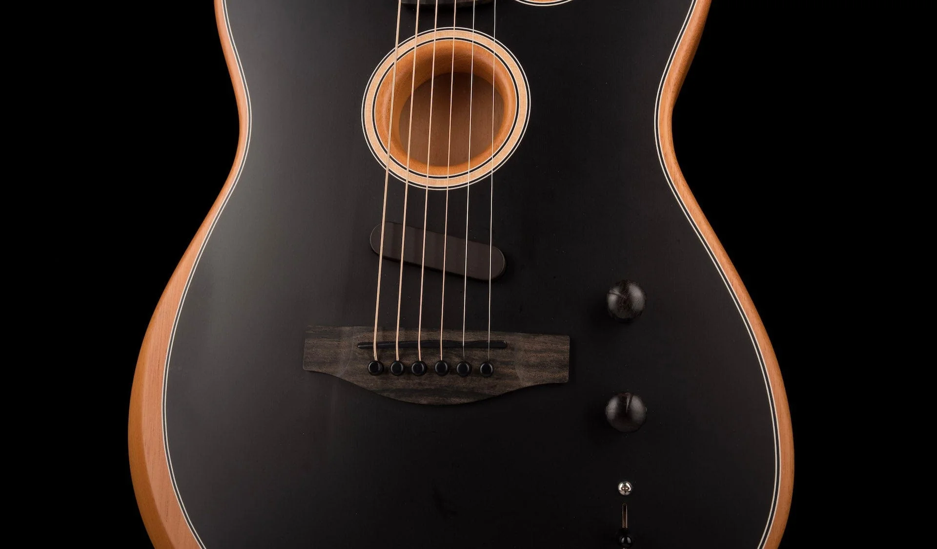 Used Fender American Acoustasonic Telecaster Black with Gig Bag - Image 4