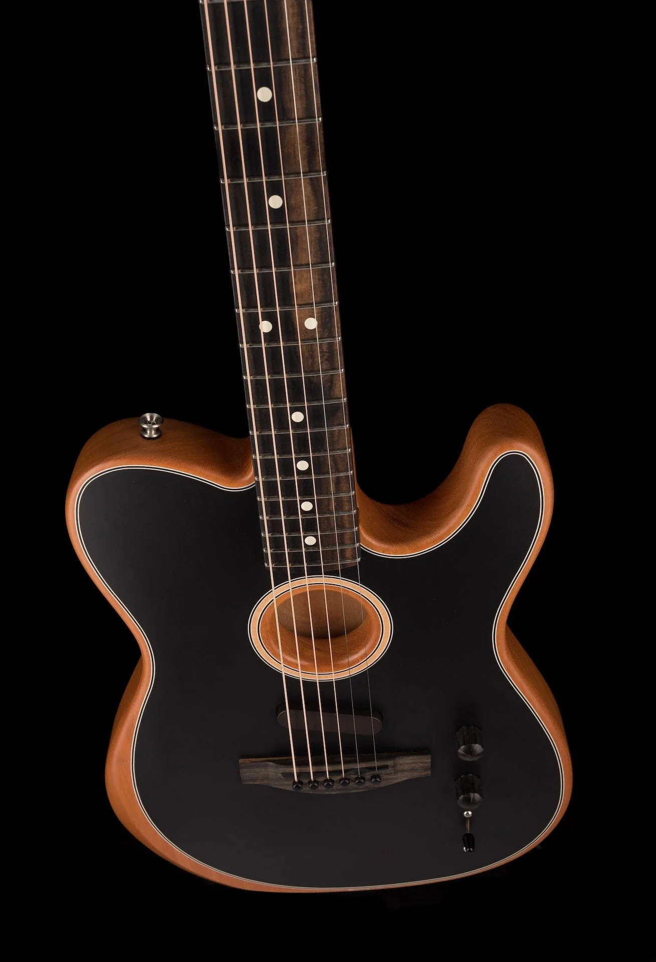 Used Fender American Acoustasonic Telecaster Black with Gig Bag - Image 5