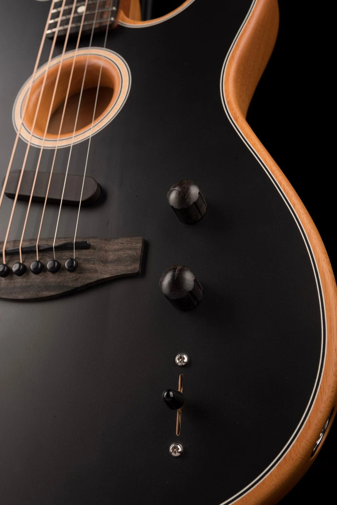 Used Fender American Acoustasonic Telecaster Black with Gig Bag - Image 8