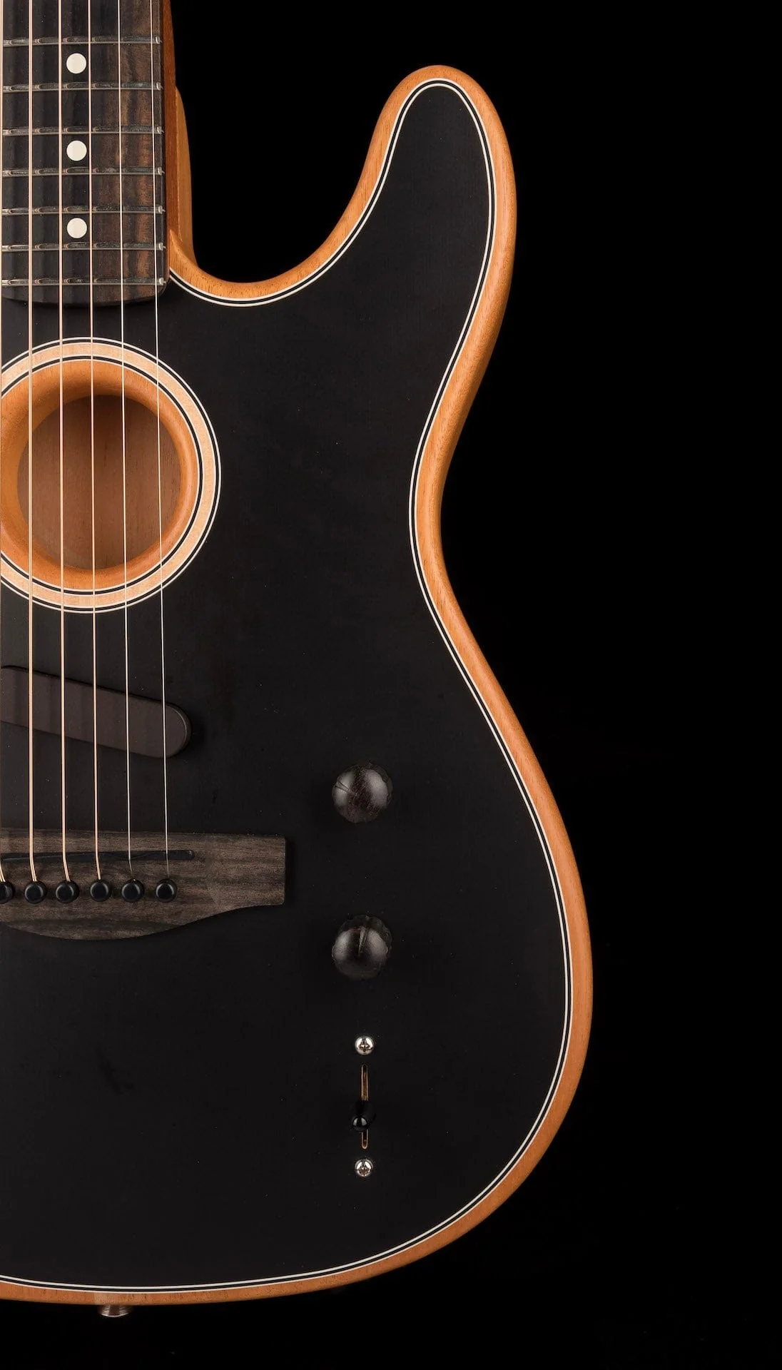 Used Fender American Acoustasonic Telecaster Black with Gig Bag - Image 9