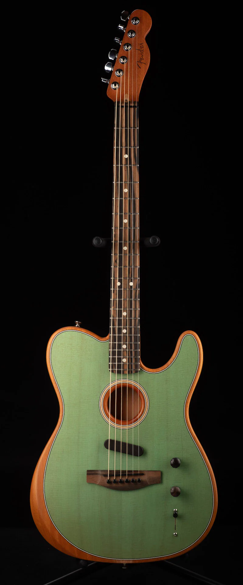 Used Fender American Acoustasonic Telecaster Surf Green with Gig Bag - Image 2