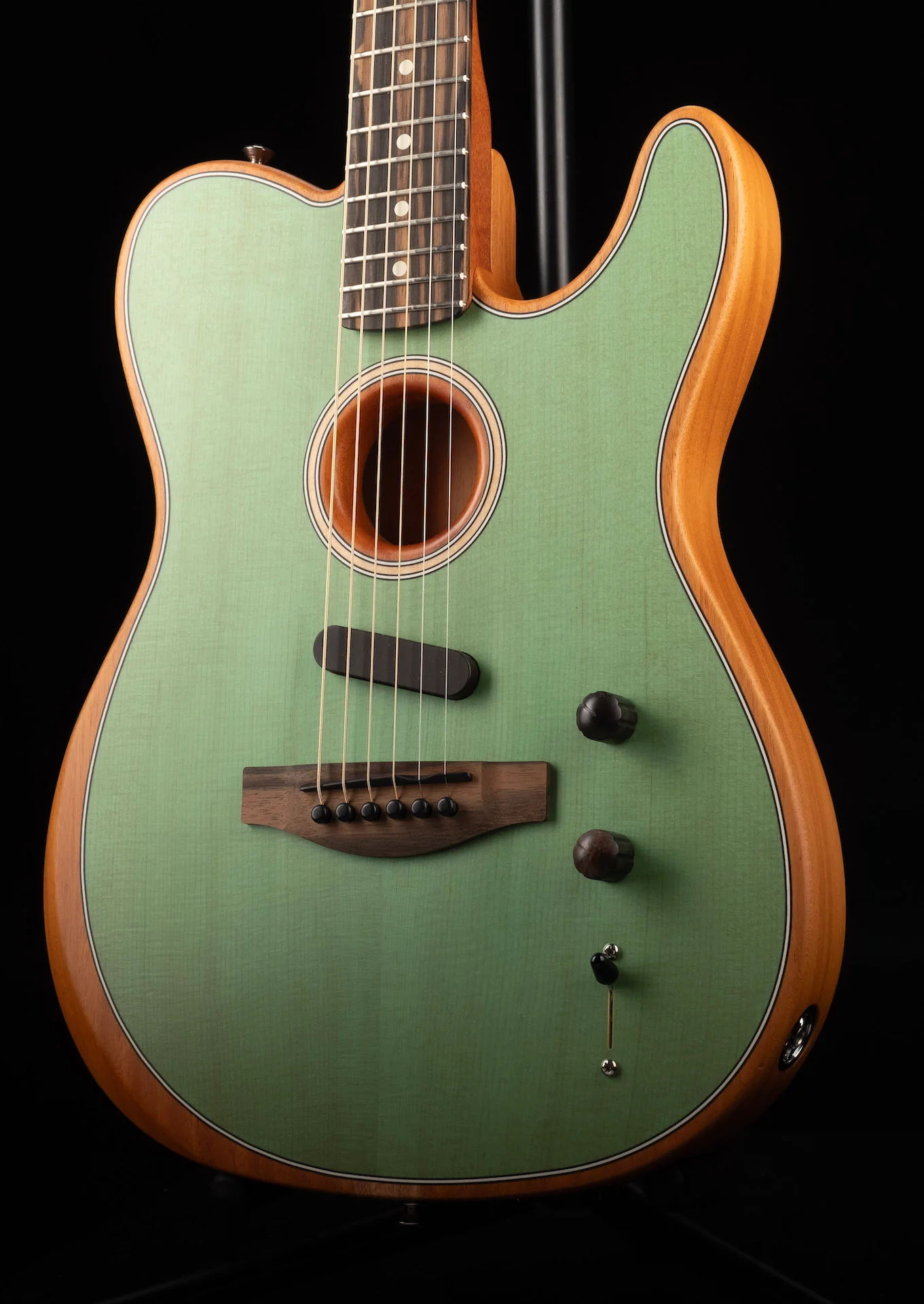 Used Fender American Acoustasonic Telecaster Surf Green with Gig Bag - Image 5