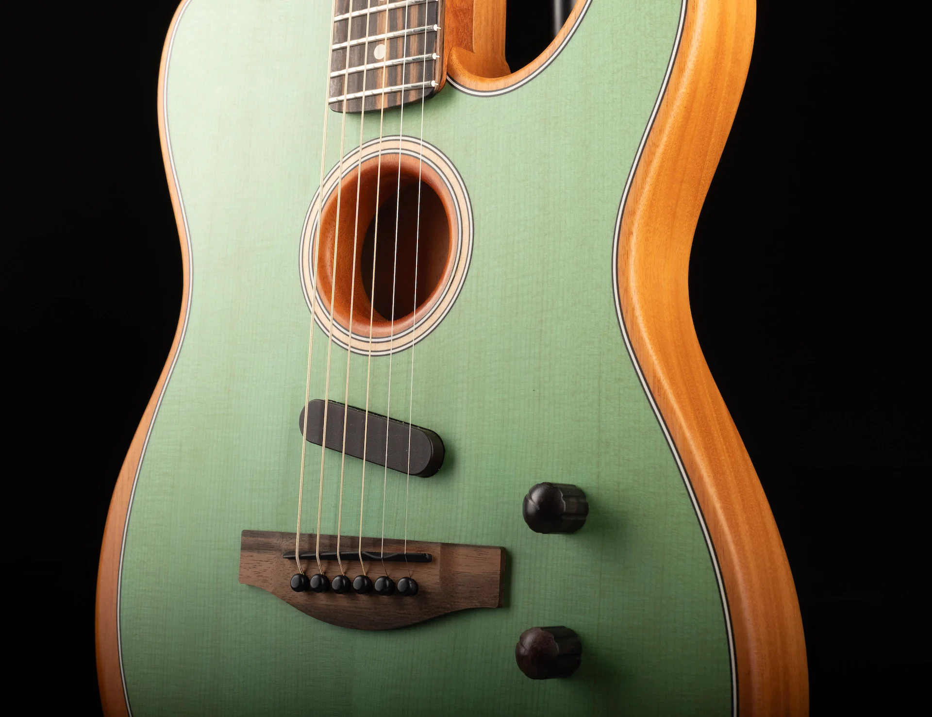 Used Fender American Acoustasonic Telecaster Surf Green with Gig Bag - Image 6