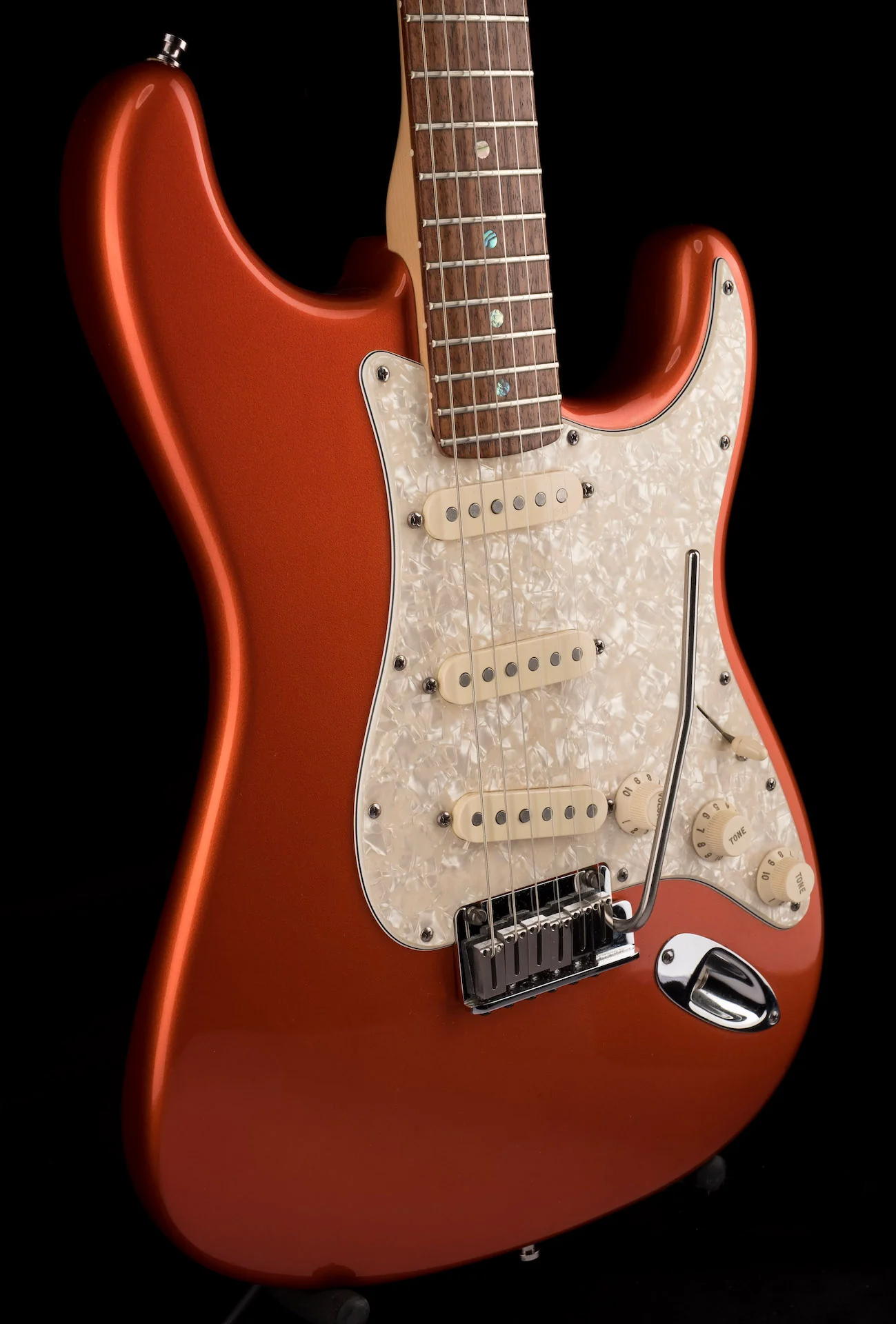 Used '05 Fender American Deluxe Stratocaster Candy Tangerine with Case - Image 9
