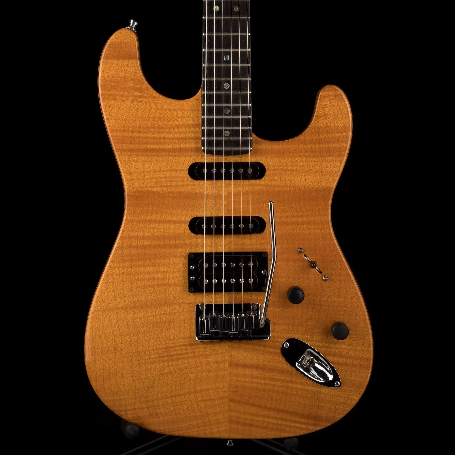 Used Fender American Deluxe Stratocaster FMT HSS Amber with Case