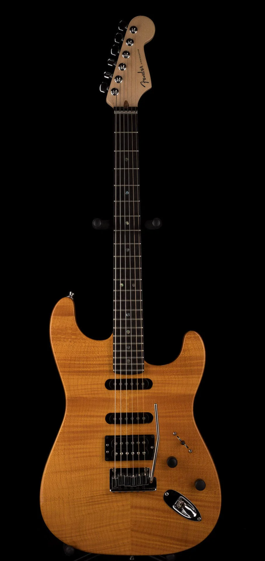 Used Fender American Deluxe Stratocaster FMT HSS Amber with Case - Image 2