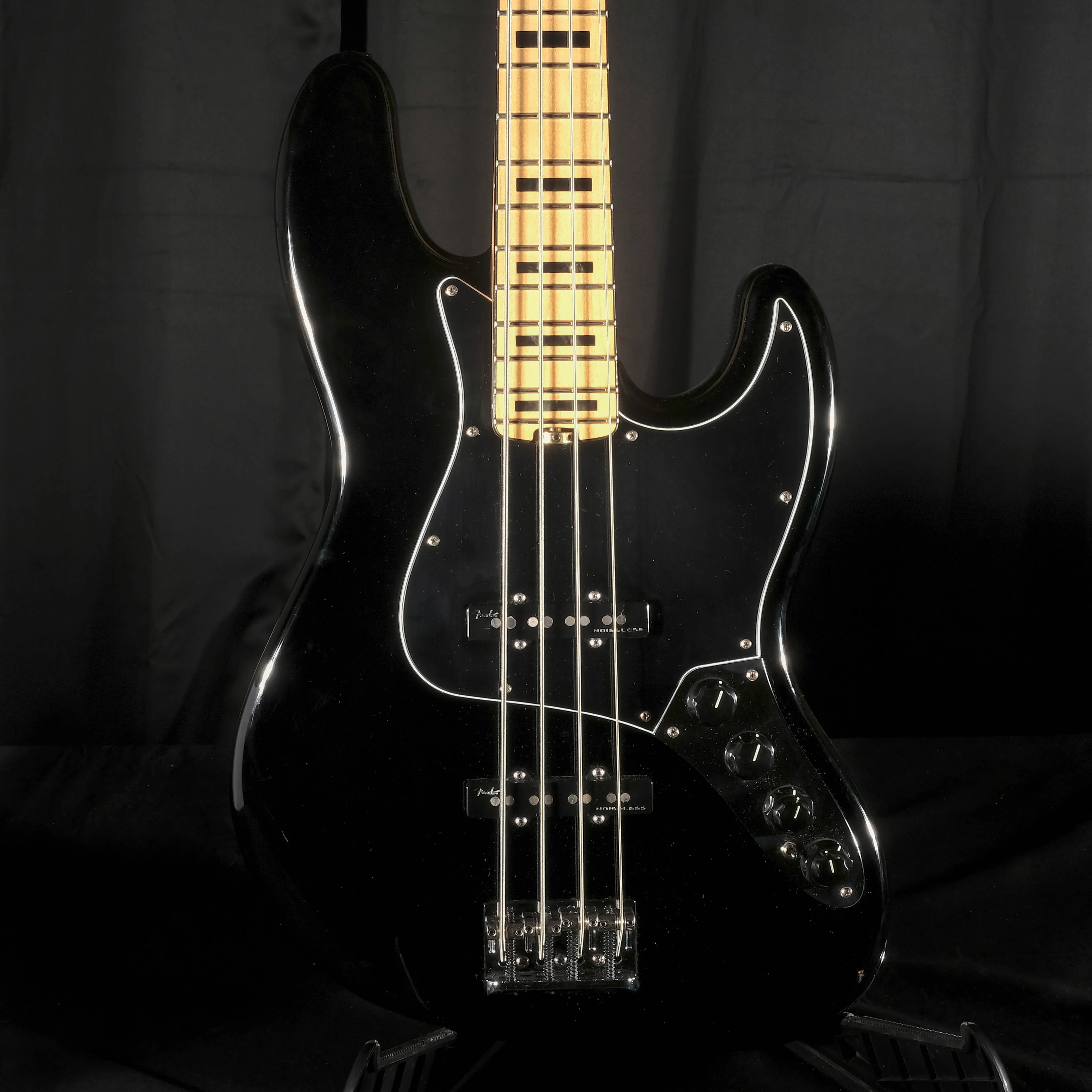 Used 2016 Fender American Elite Jazz Bass Black With Gig Bag