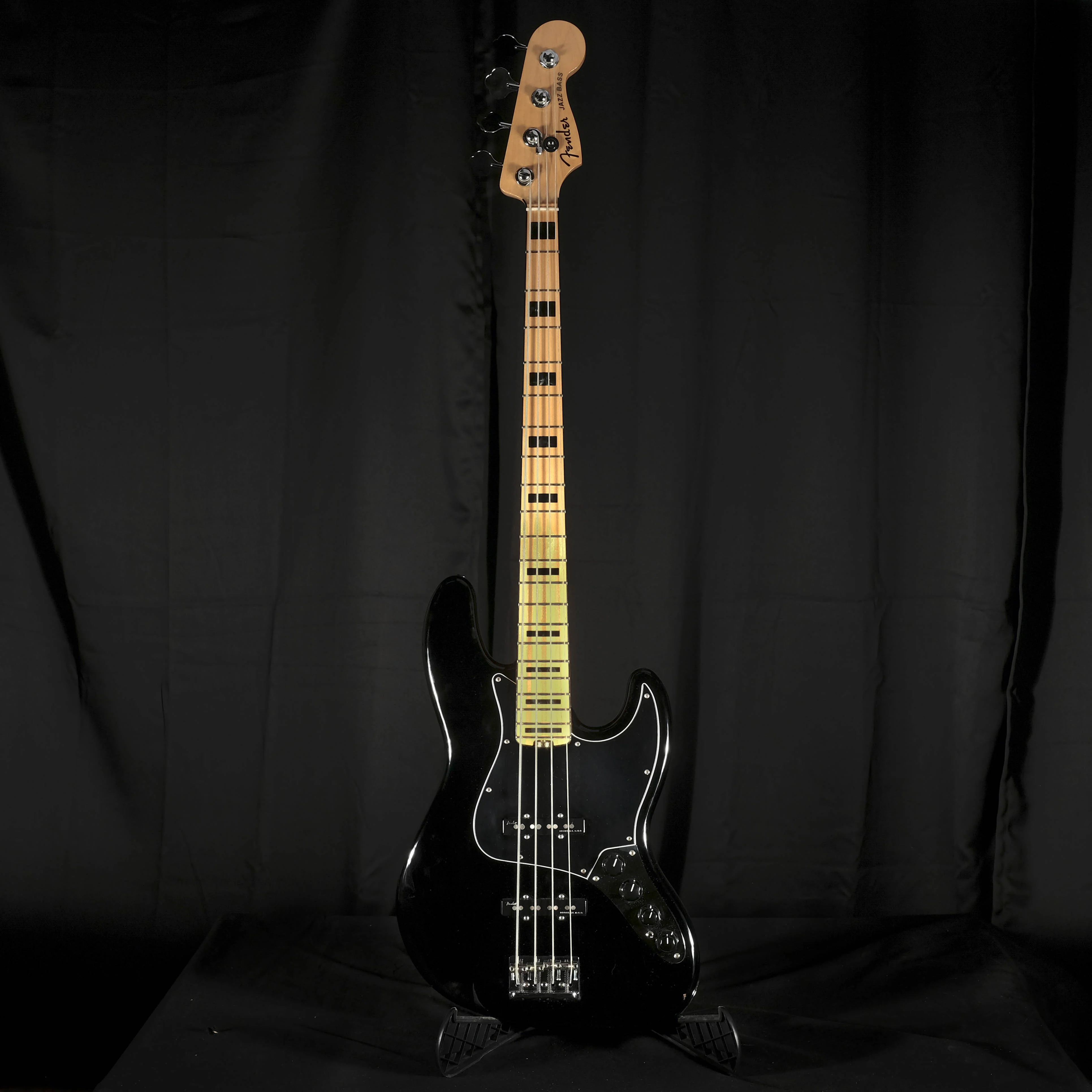 Used 2016 Fender American Elite Jazz Bass Black With Gig Bag - Image 2