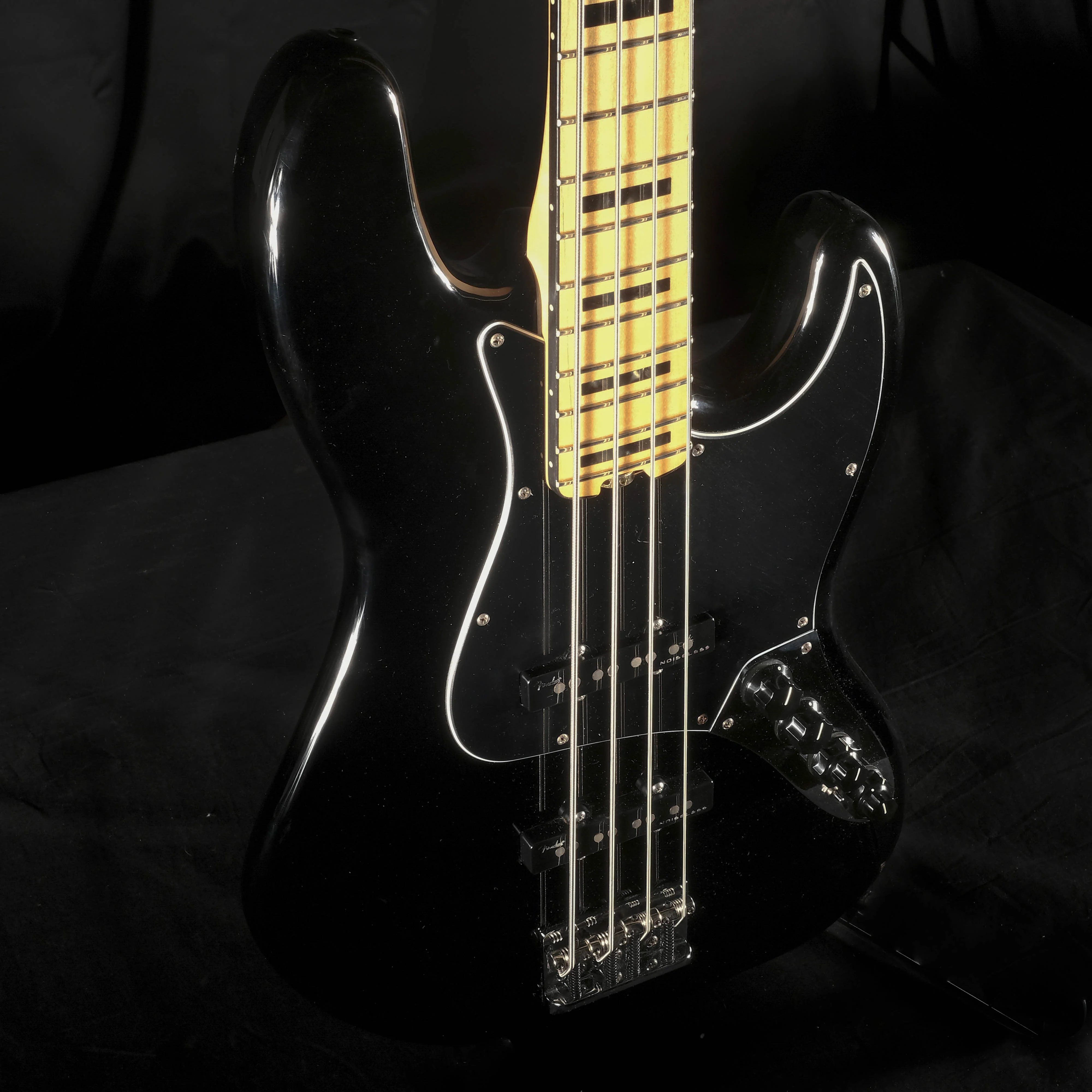 Used 2016 Fender American Elite Jazz Bass Black With Gig Bag - Image 4