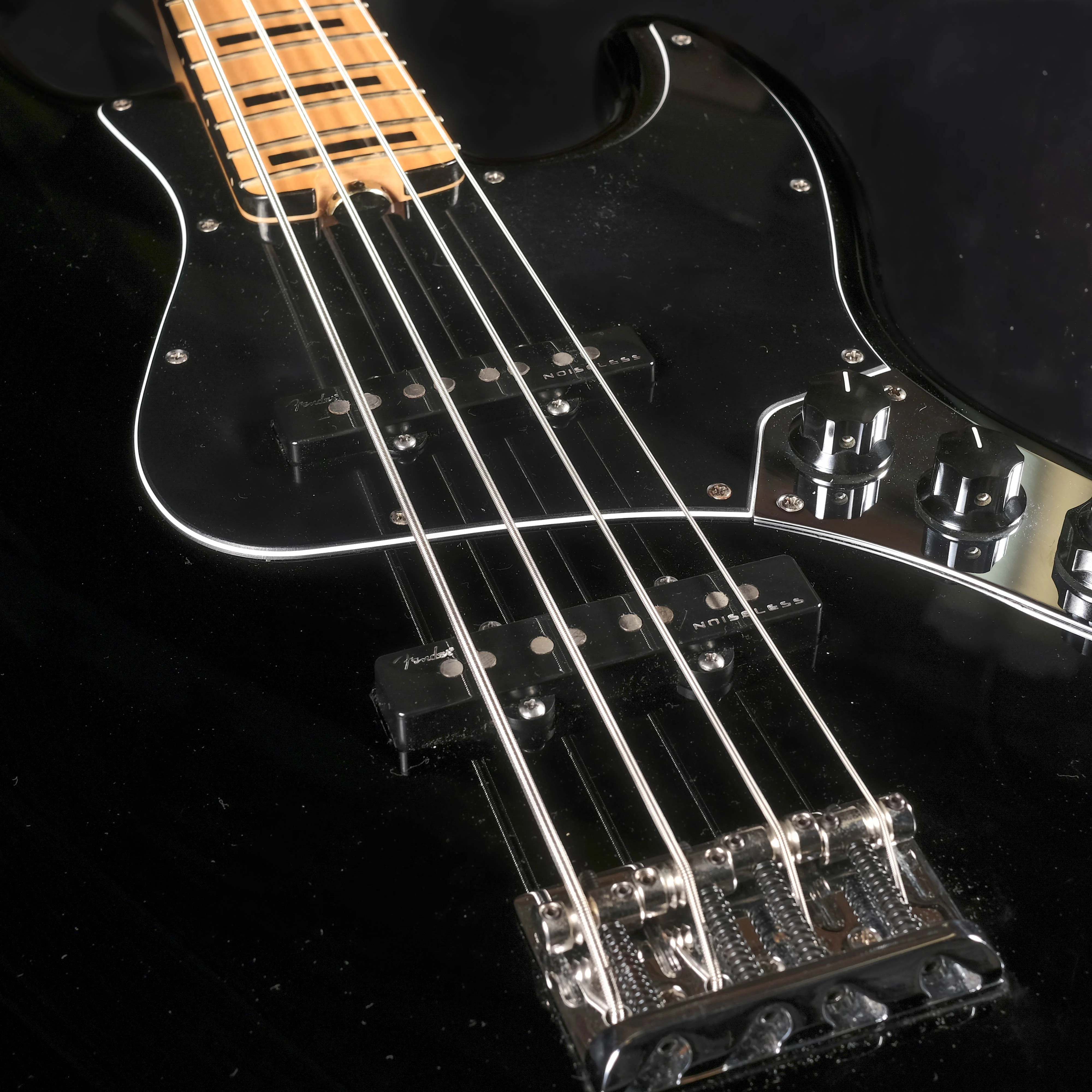 Used 2016 Fender American Elite Jazz Bass Black With Gig Bag - Image 5