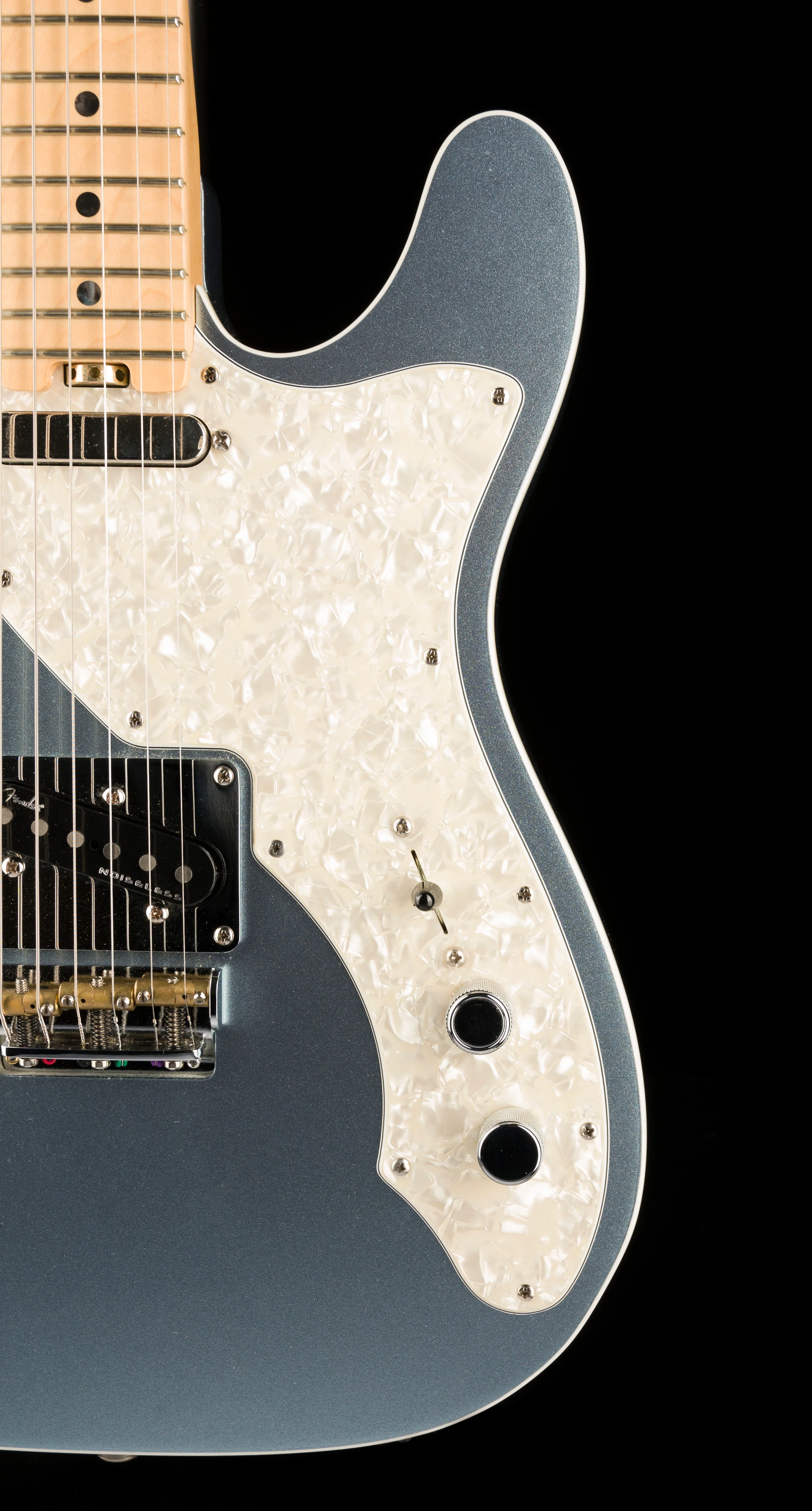 Used Fender American Elite Telecaster Thinline Mystic Blue Ice with OHSC - Image 9