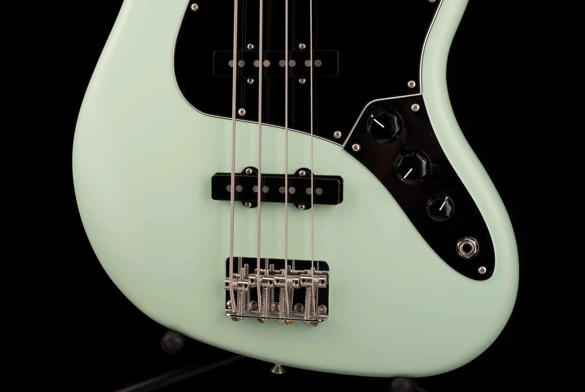 Used Fender American Performer Jazz Bass Satin Surf Green With Gig Bag - Image 5