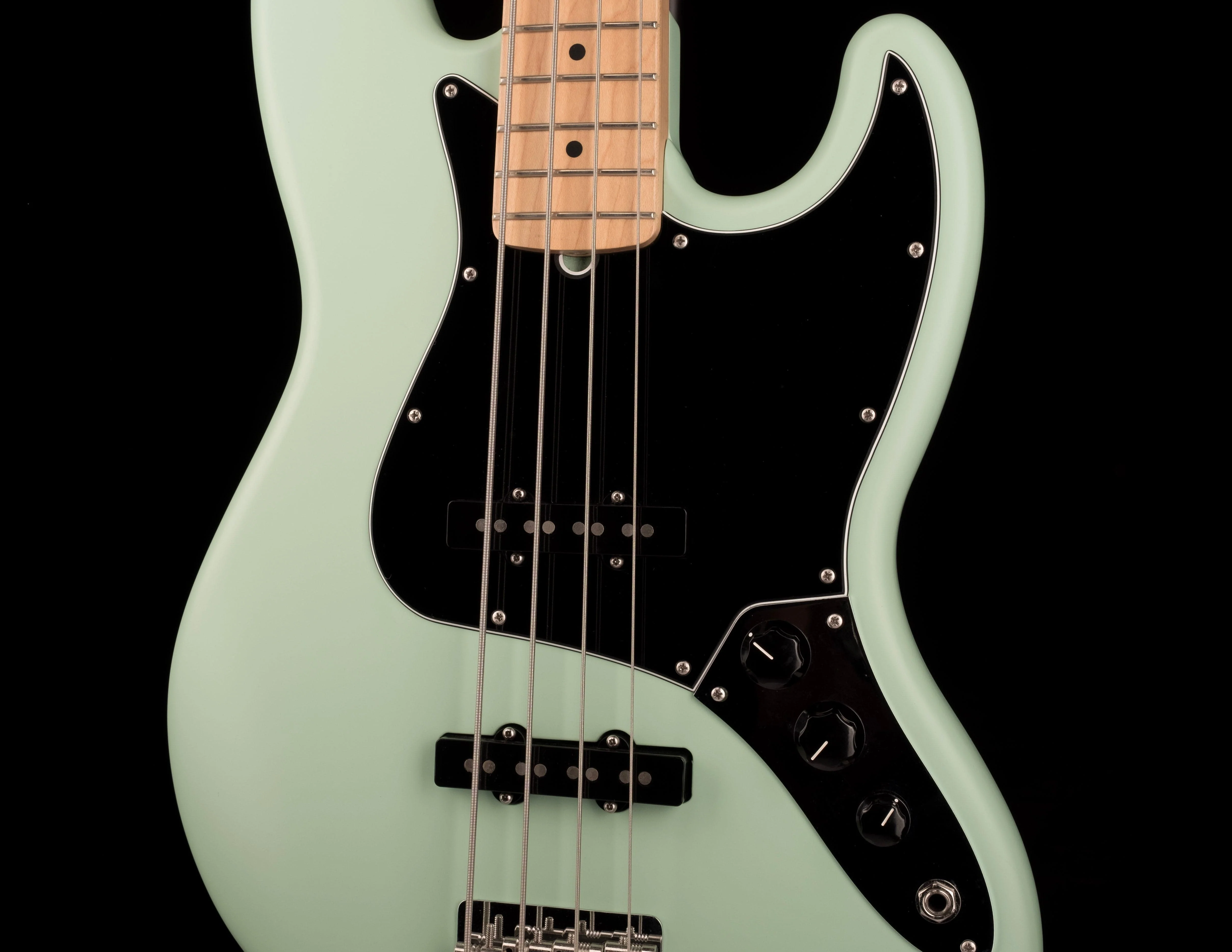 Used Fender American Performer Jazz Bass Satin Surf Green With Gig Bag - Image 6
